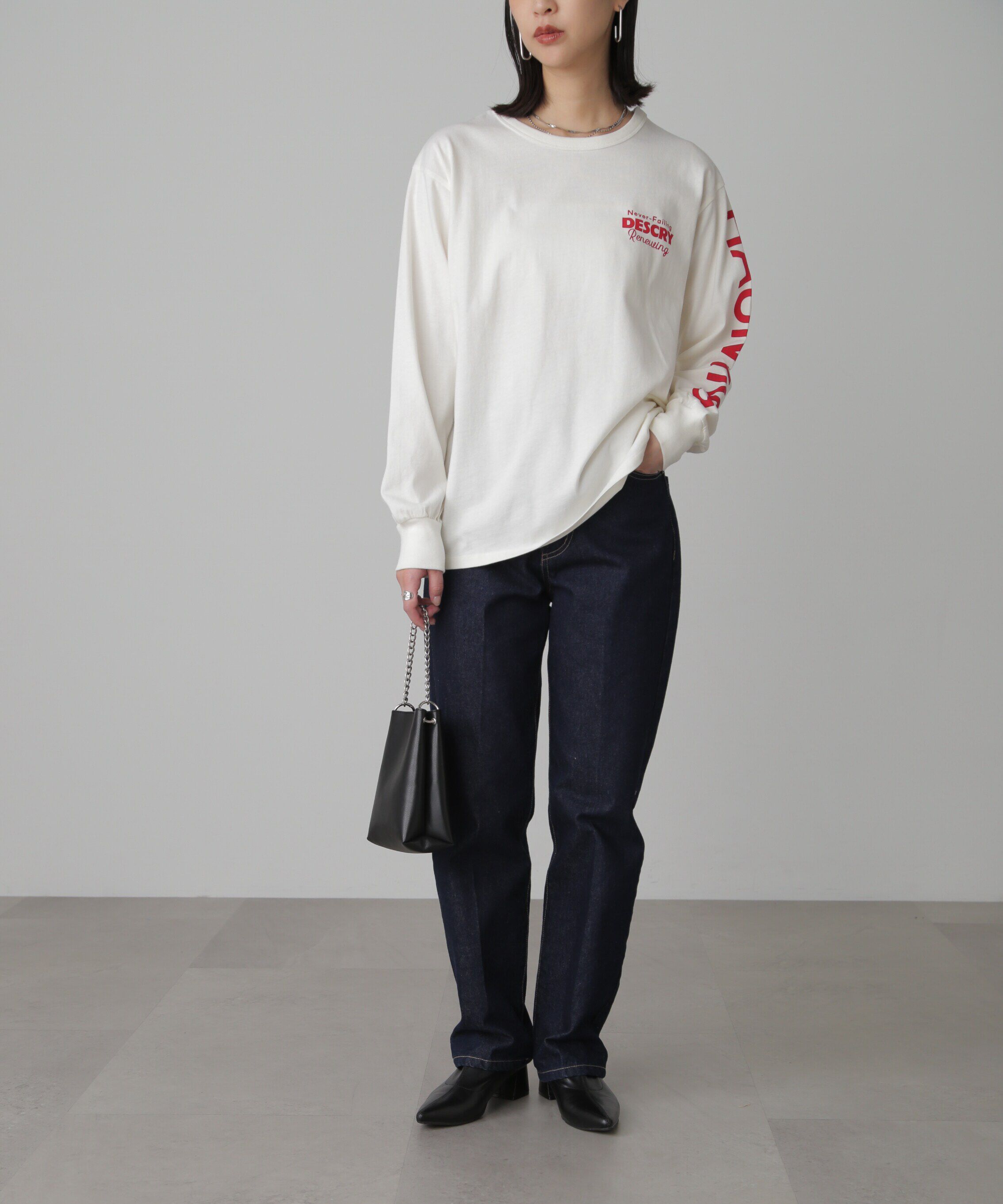  「袖ロゴプリントロングＴシャツ」|Tシャツ・カットソー|