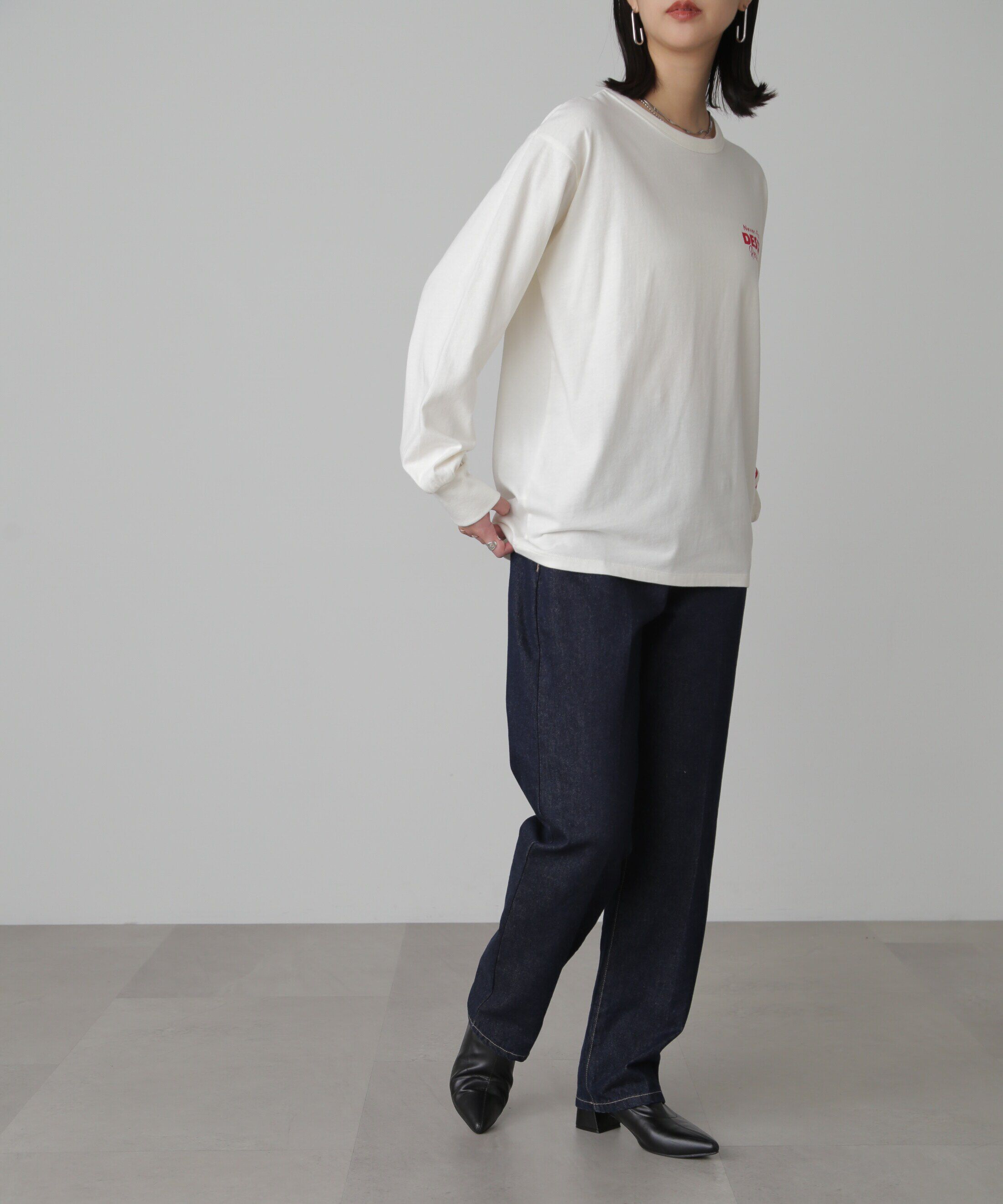  「袖ロゴプリントロングＴシャツ」|Tシャツ・カットソー|