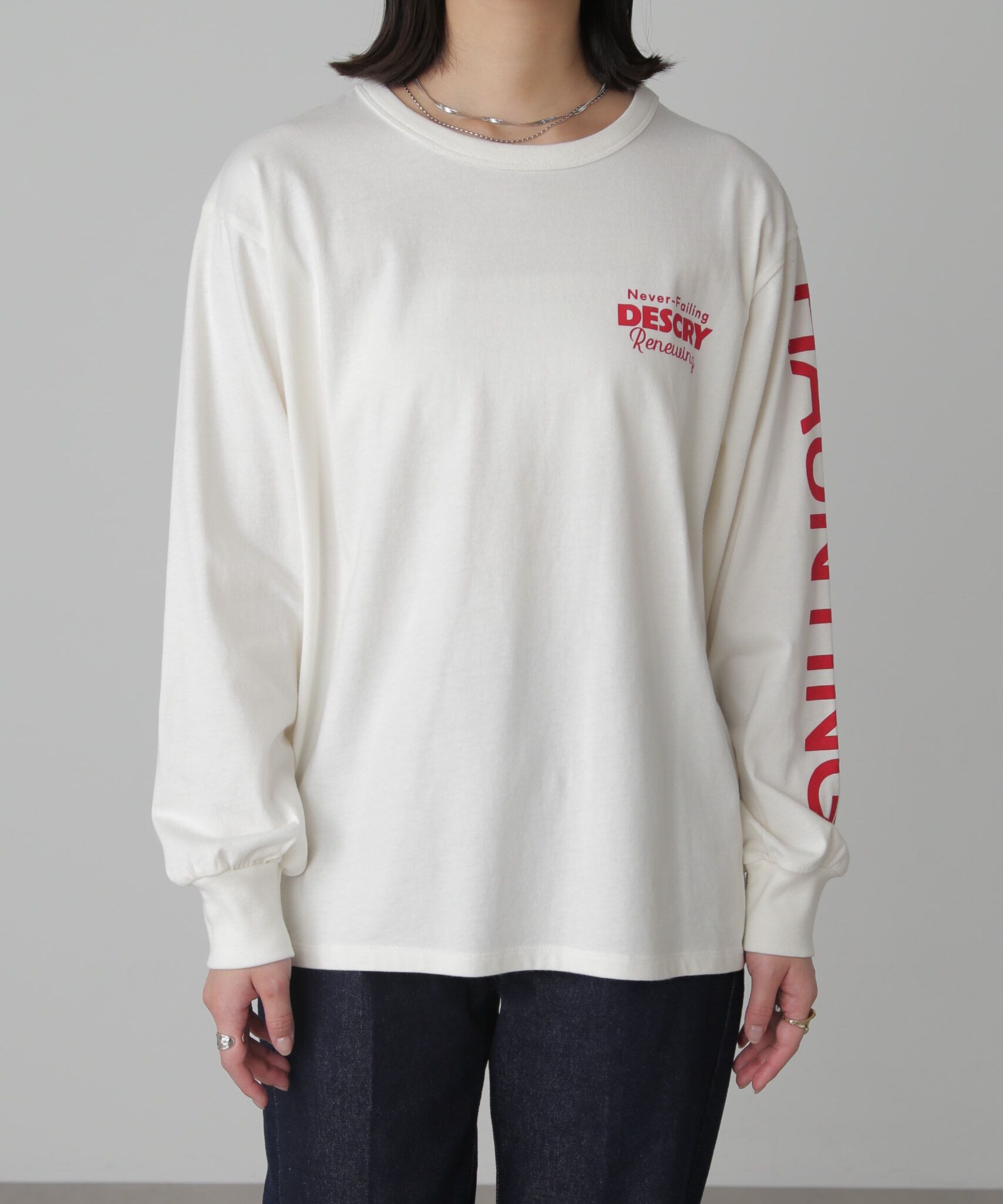  「袖ロゴプリントロングＴシャツ」|Tシャツ・カットソー|