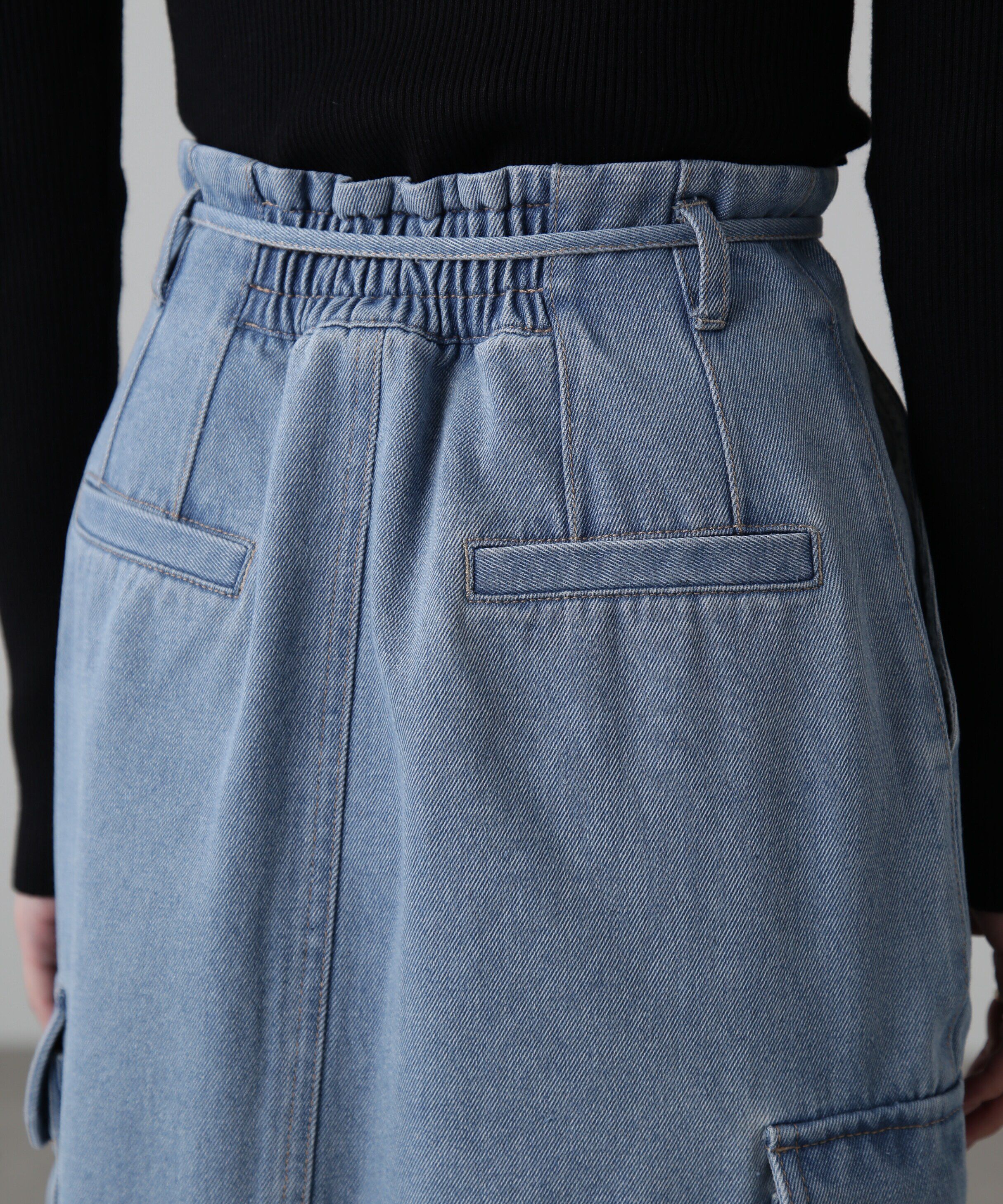  「[低身長サイズ/Sシリーズ]カーゴデニムナロースカート」|スカート|