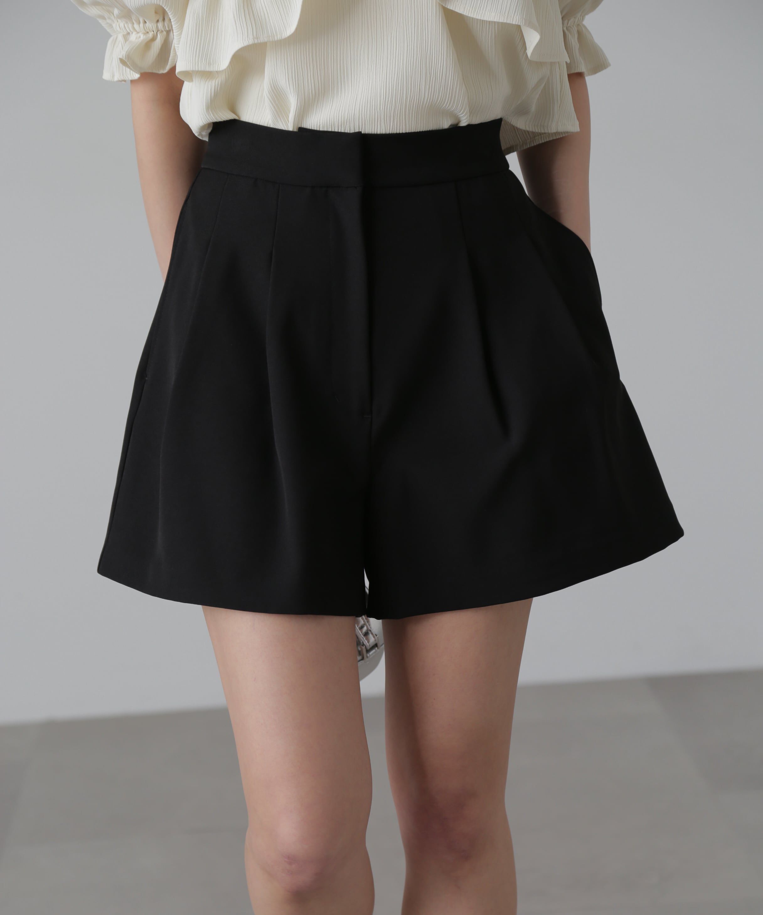  「タックショートパンツ」|その他|ブラック