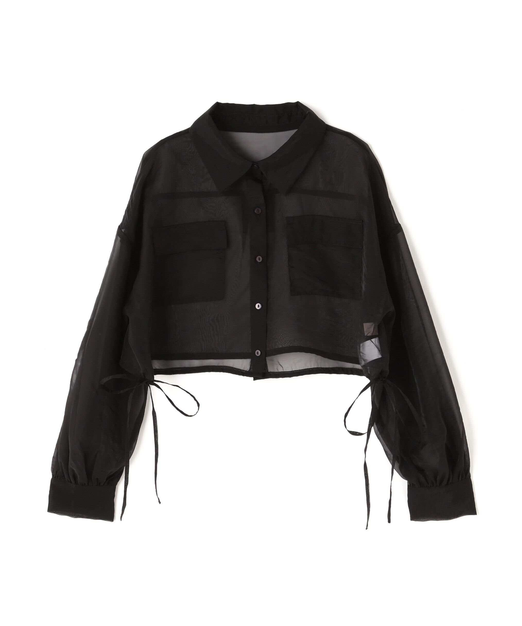  「裾ドロストショート丈シアーシャツ」|シャツ・ブラウス|