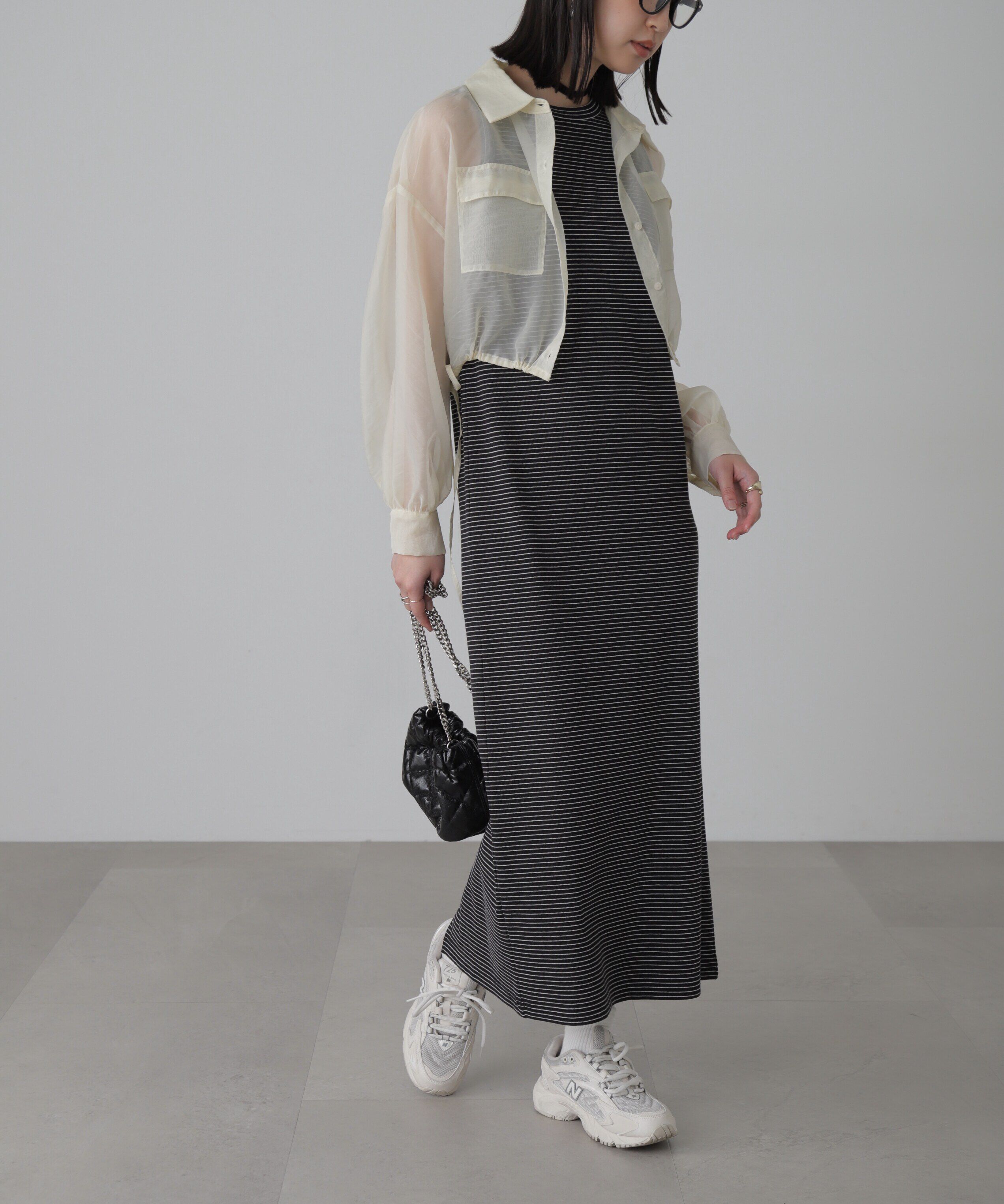  「裾ドロストショート丈シアーシャツ」|シャツ・ブラウス|