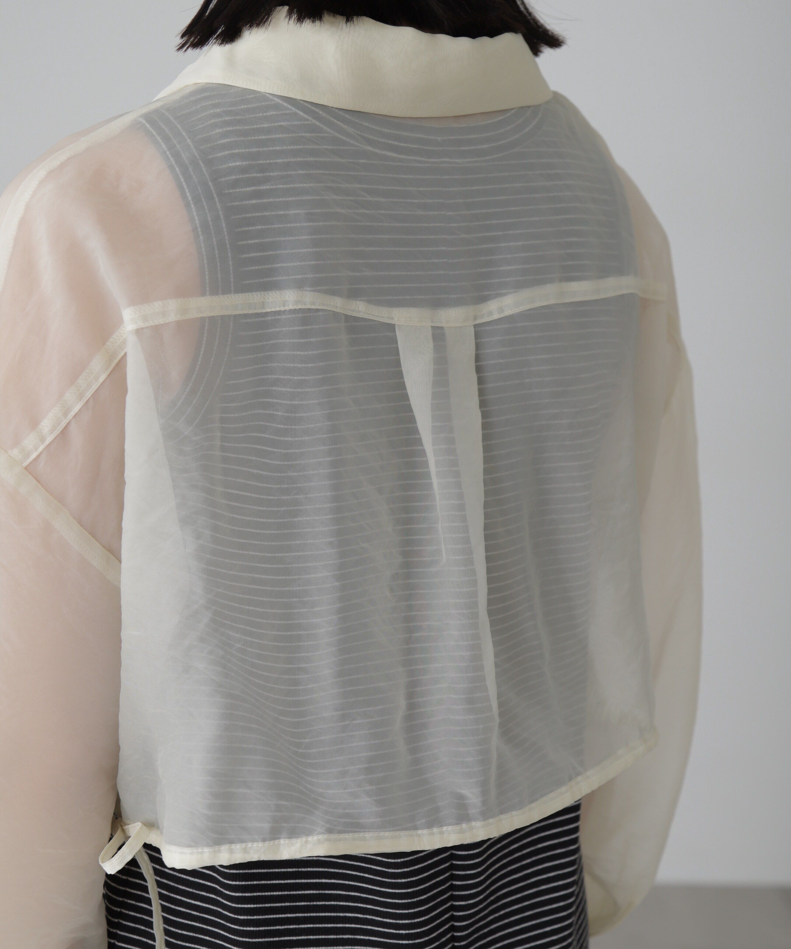  「裾ドロストショート丈シアーシャツ」|シャツ・ブラウス|