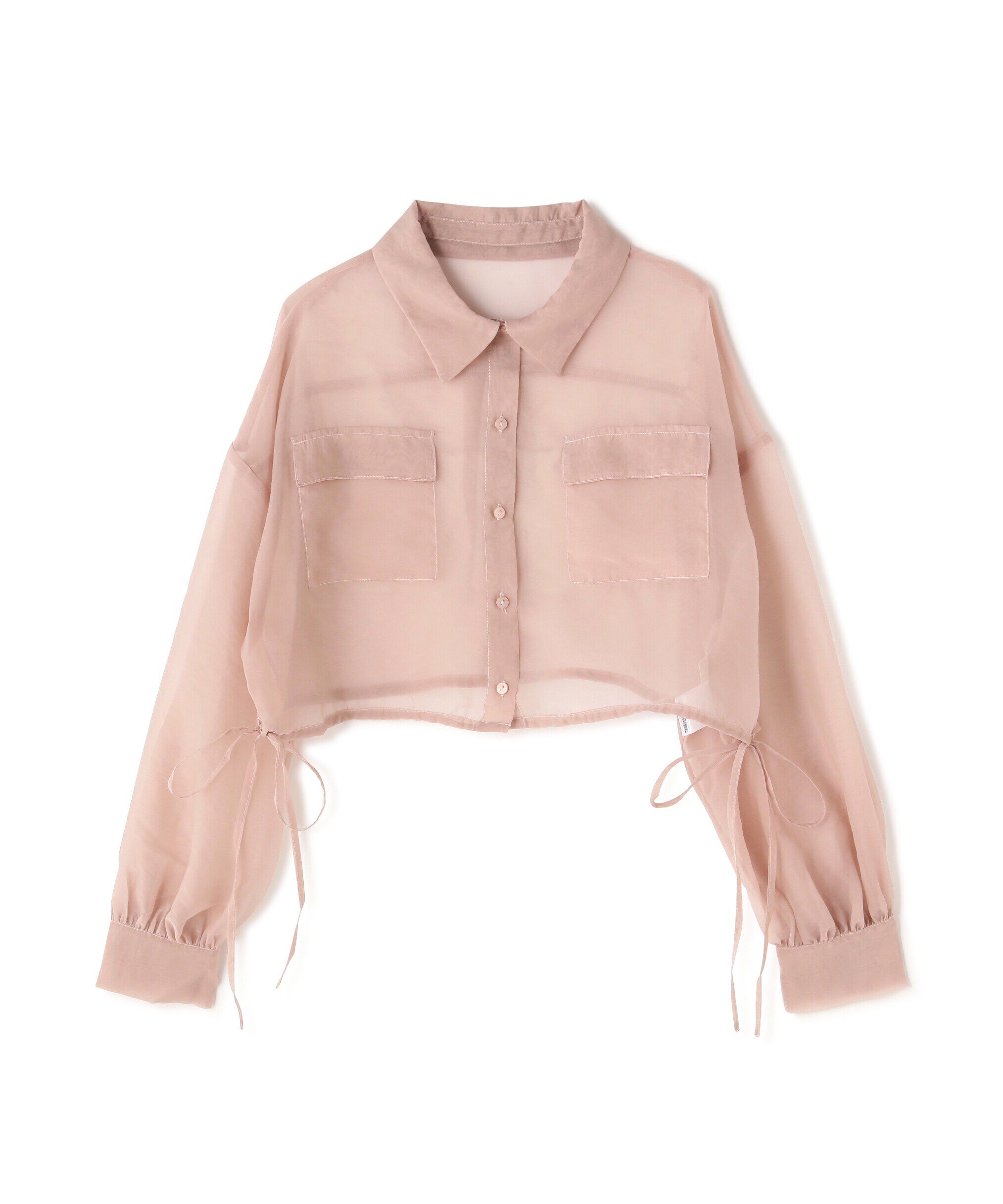  「裾ドロストショート丈シアーシャツ」|シャツ・ブラウス|