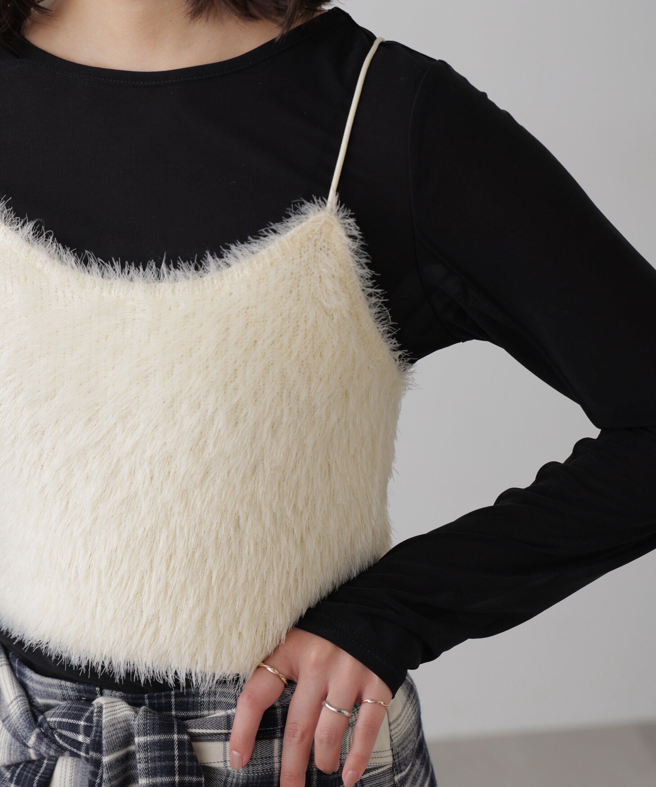  「シャギーキャミソールビスチェ」|ニット・セーター|