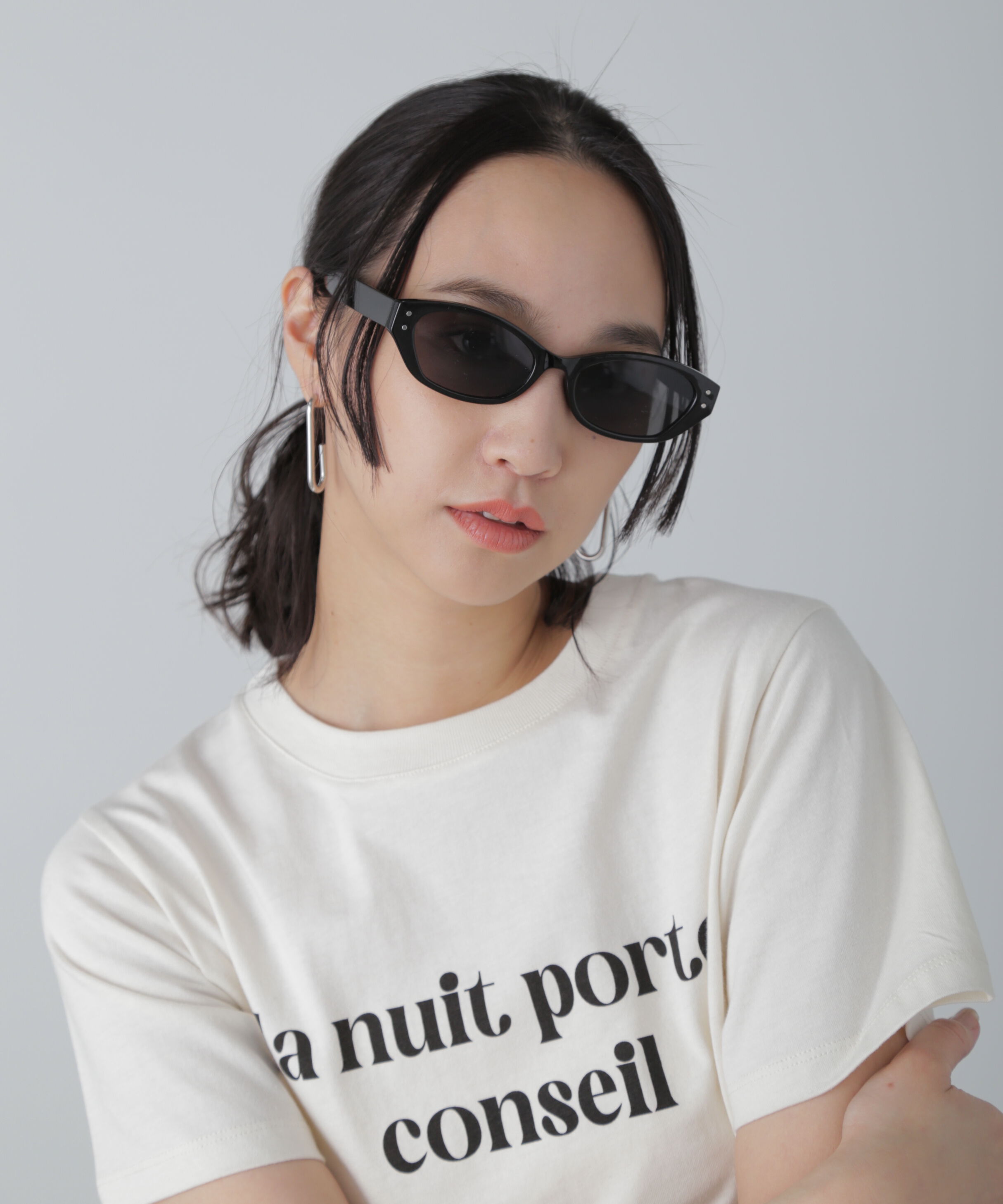  「キャットアイサングラス」|ハンカチ|ブラック