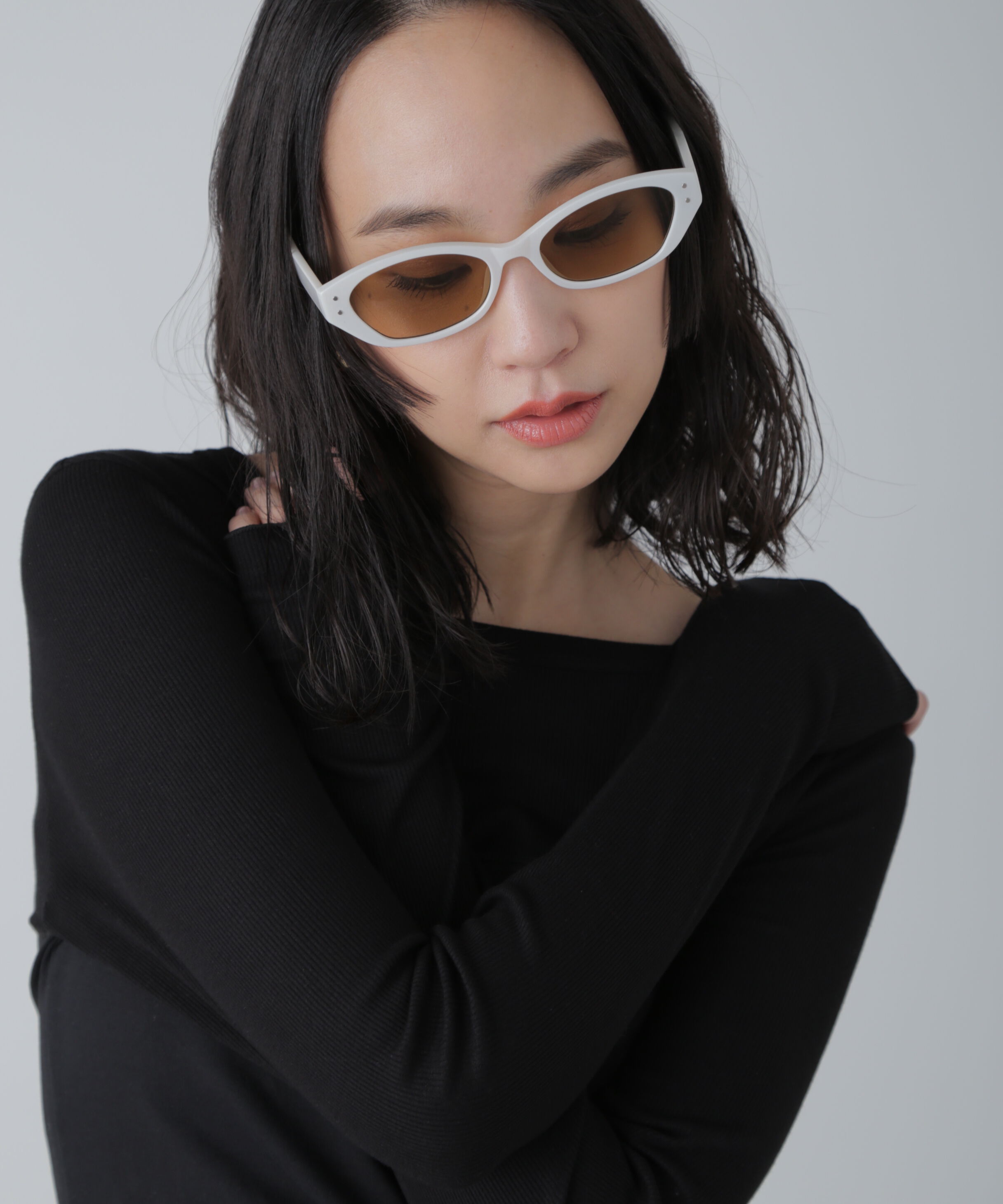  「キャットアイサングラス」|ハンカチ|ホワイト