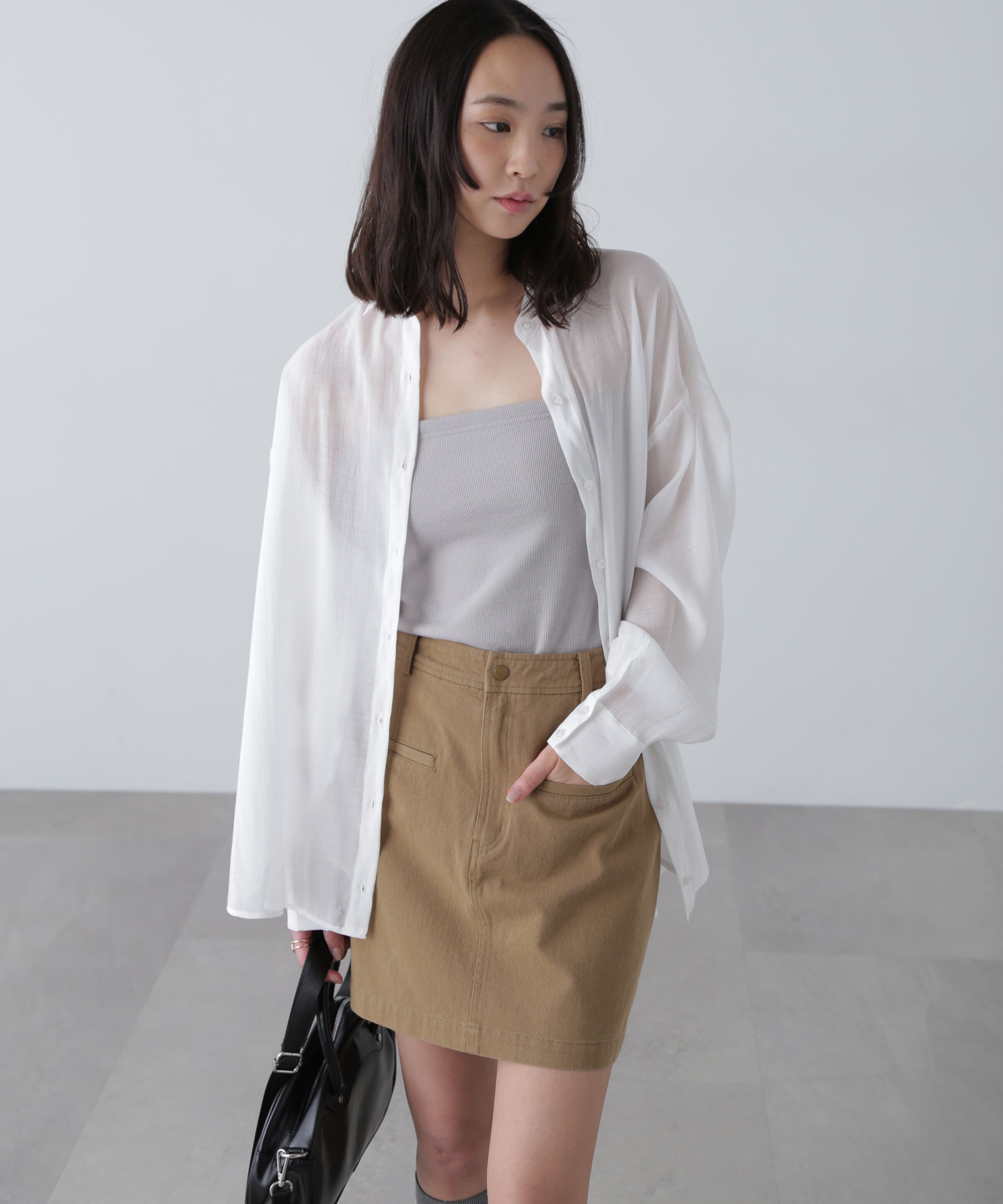  「シアーバックスリットオーバーシャツ」|シャツ・ブラウス|