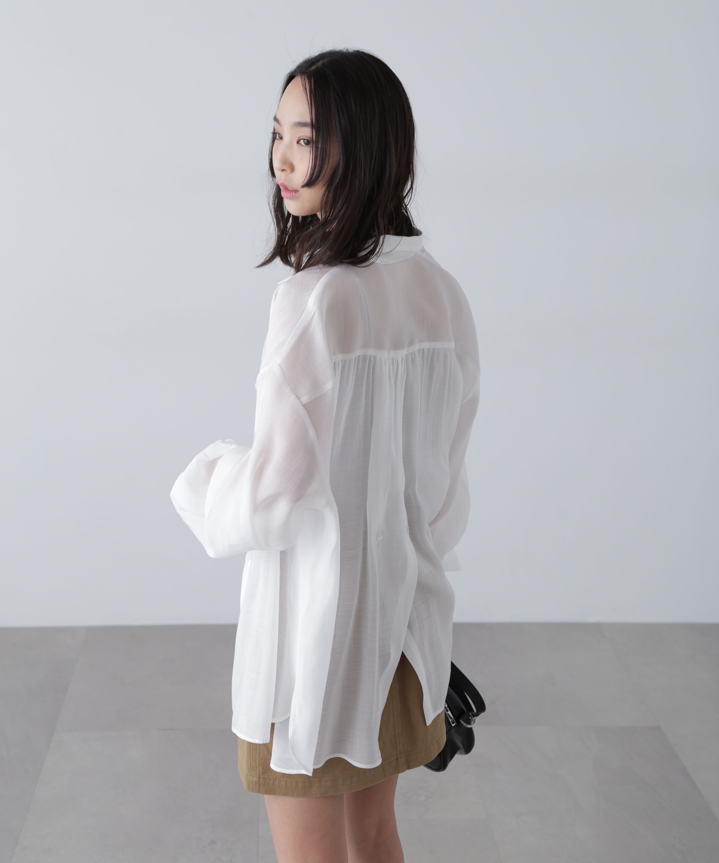  「シアーバックスリットオーバーシャツ」|シャツ・ブラウス|