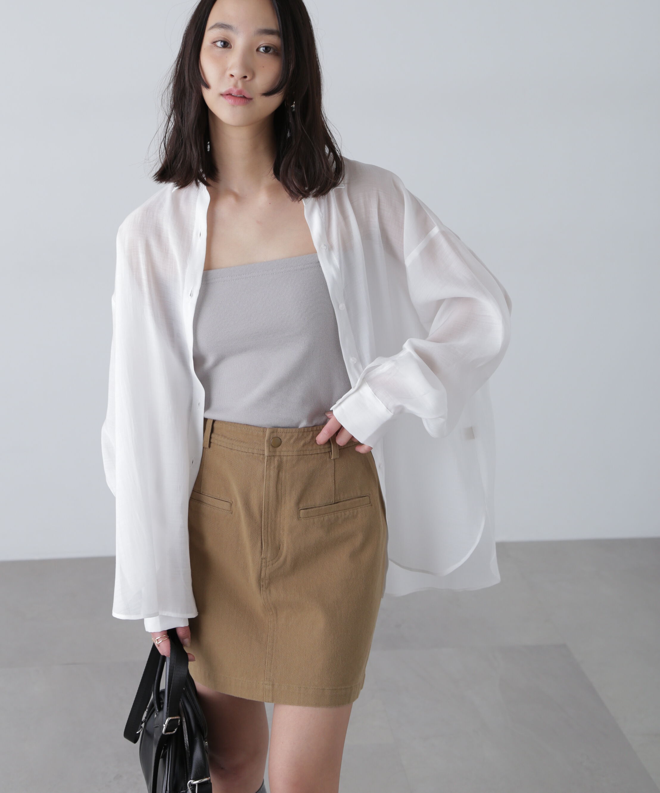  「シアーバックスリットオーバーシャツ」|シャツ・ブラウス|