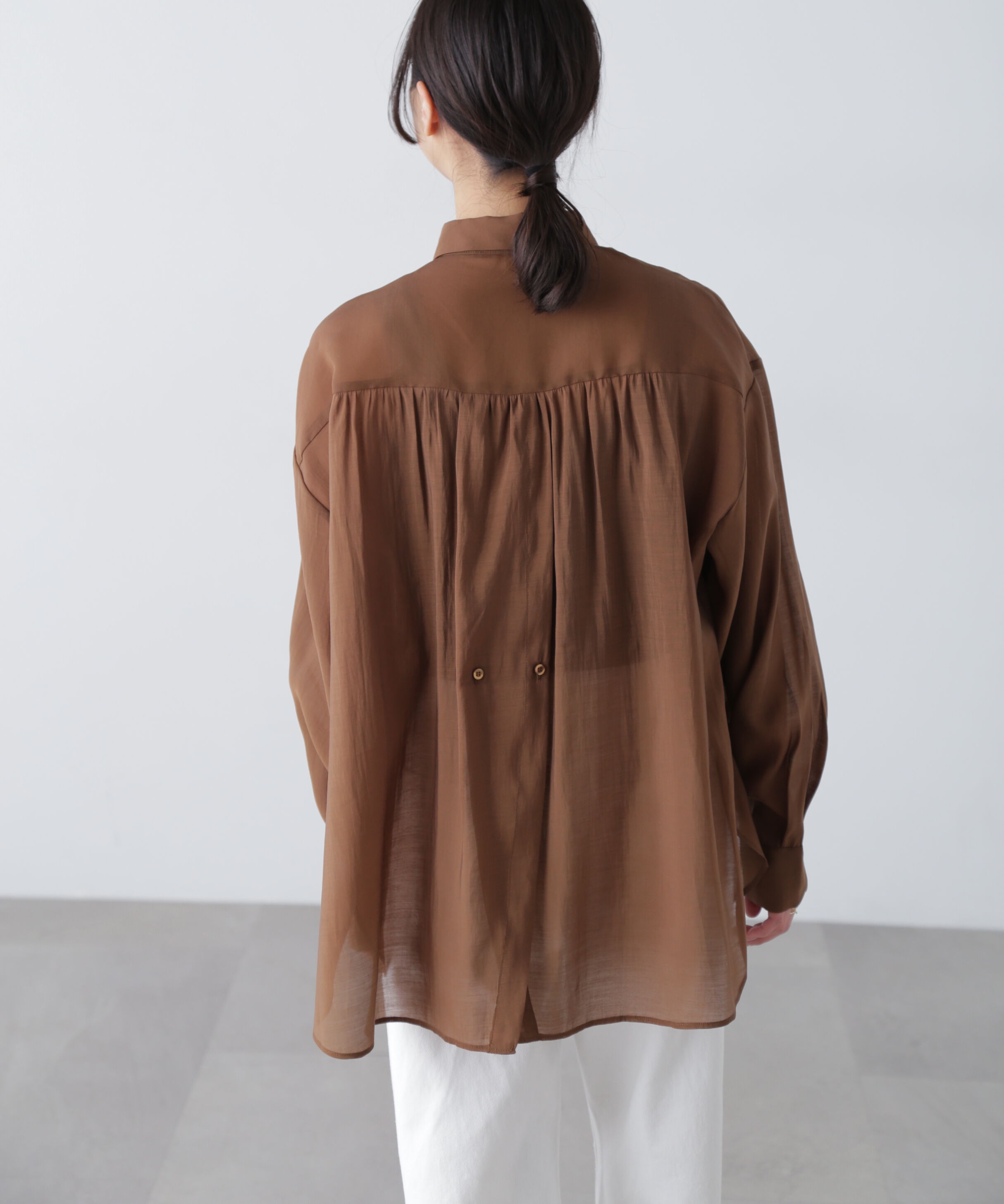  「シアーバックスリットオーバーシャツ」|シャツ・ブラウス|
