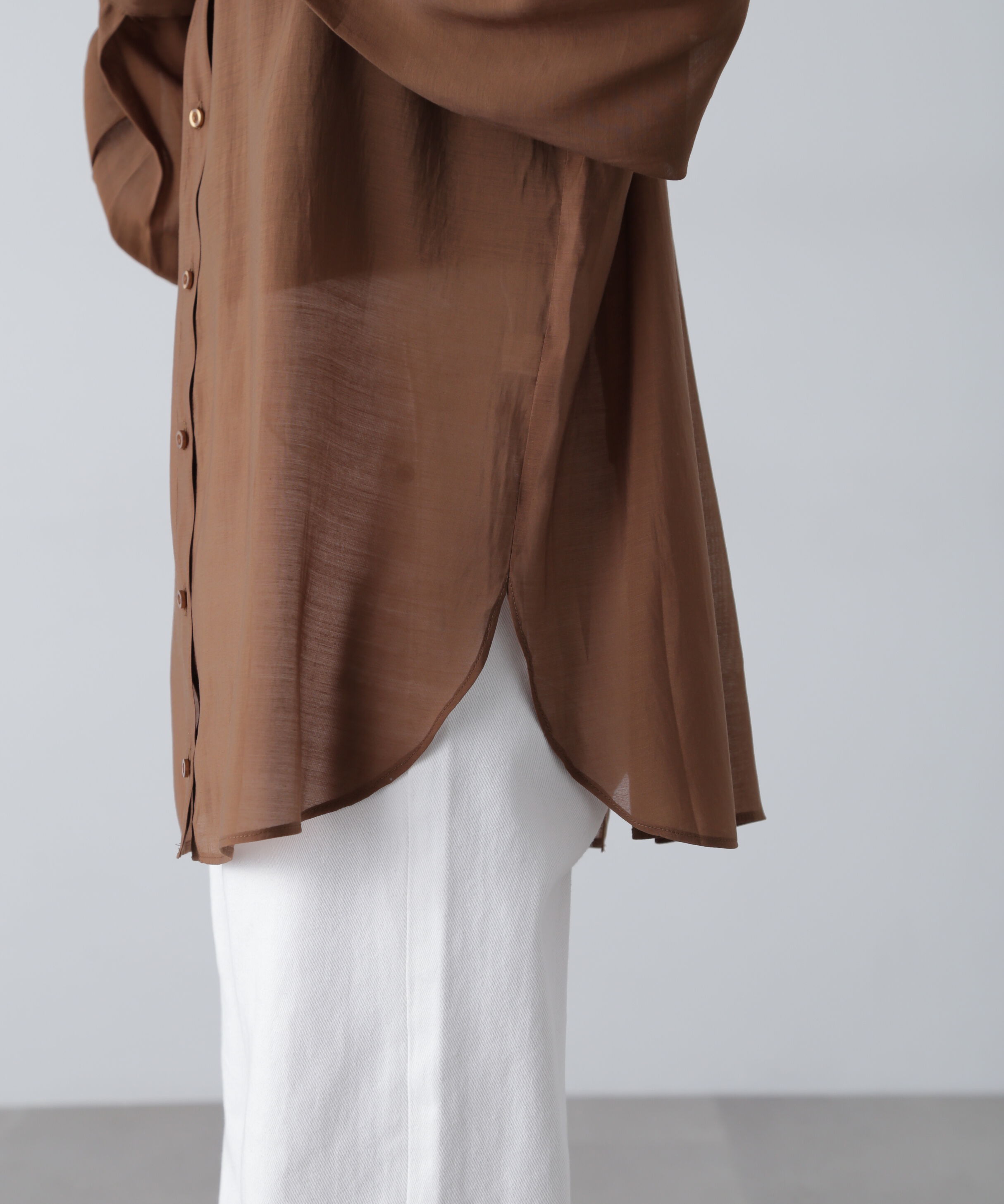  「シアーバックスリットオーバーシャツ」|シャツ・ブラウス|