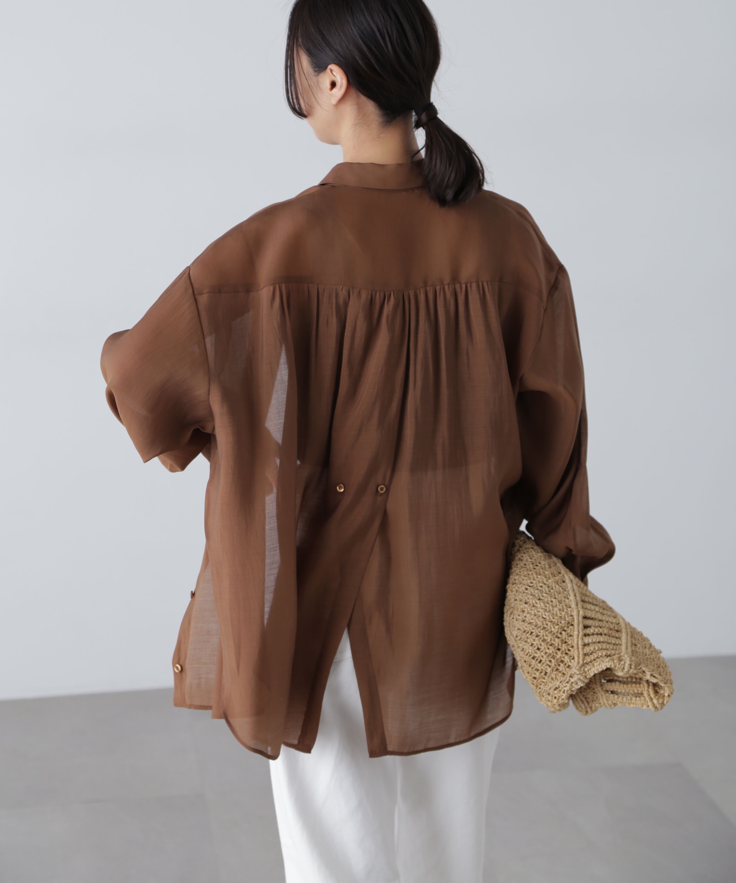  「シアーバックスリットオーバーシャツ」|シャツ・ブラウス|
