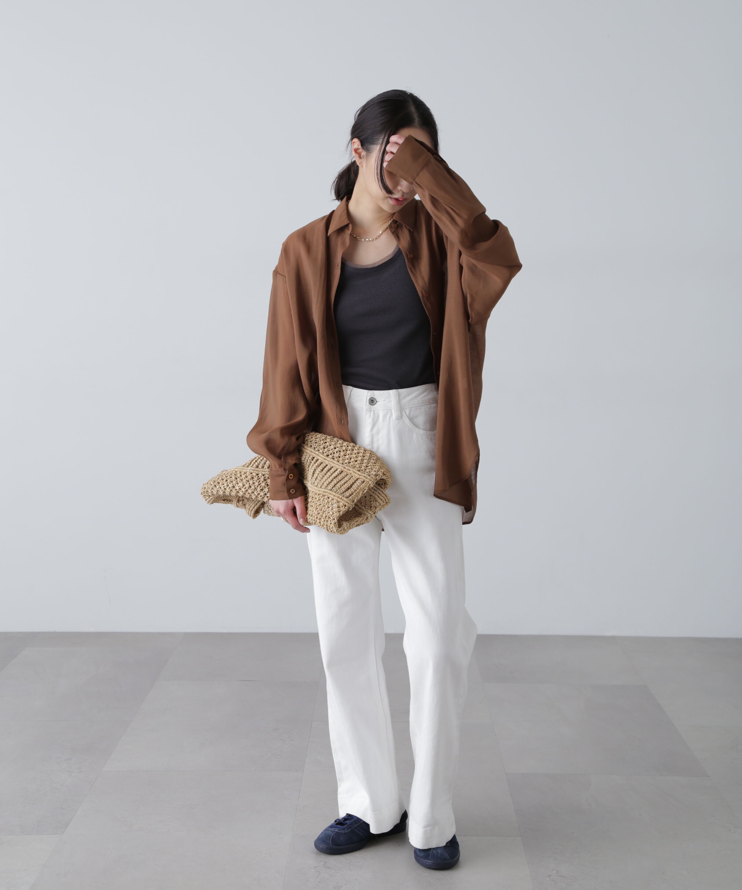  「シアーバックスリットオーバーシャツ」|シャツ・ブラウス|