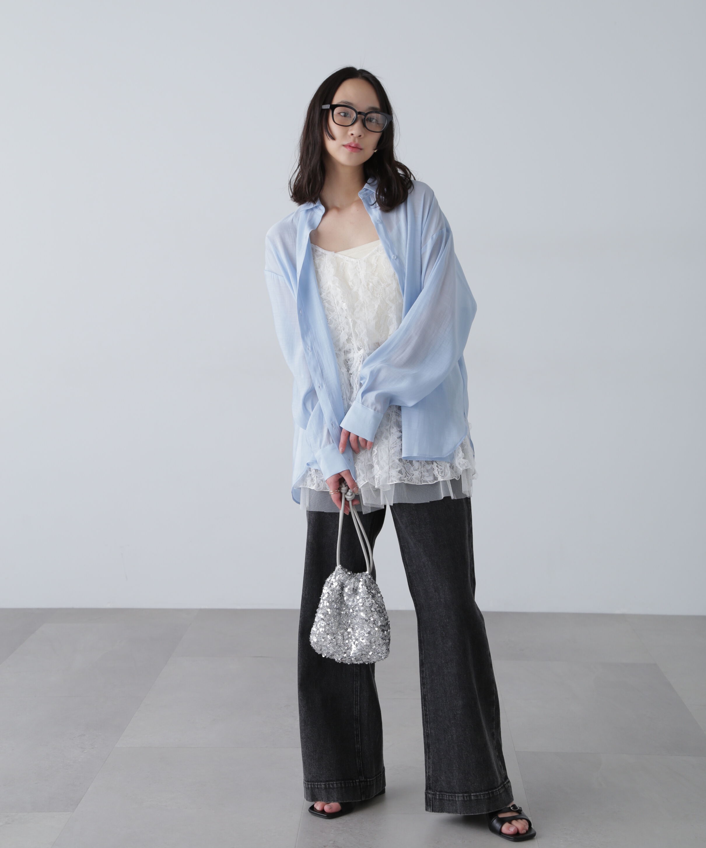  「シアーバックスリットオーバーシャツ」|シャツ・ブラウス|