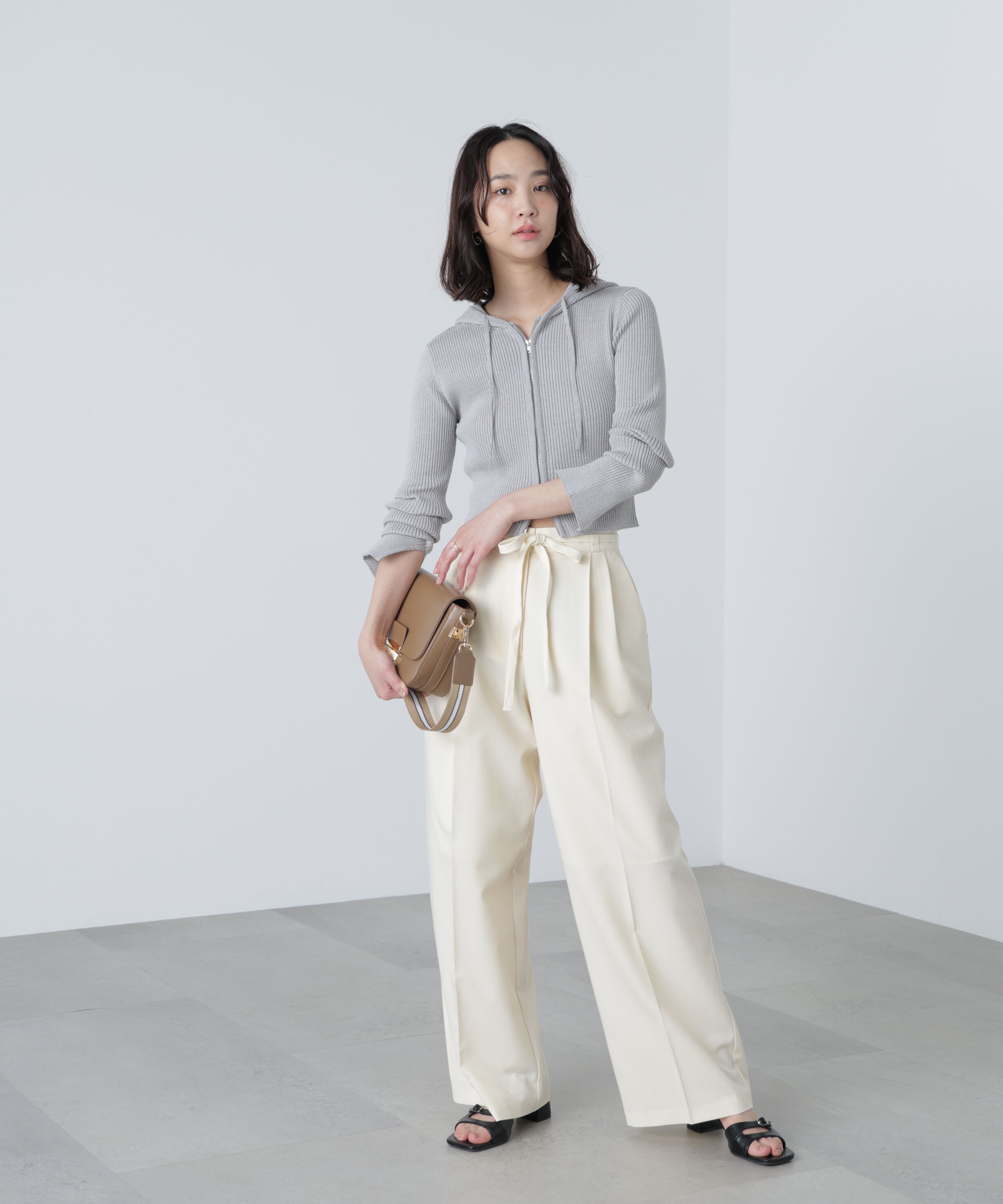  「杉綾リボンベルトワイドパンツ」|その他|