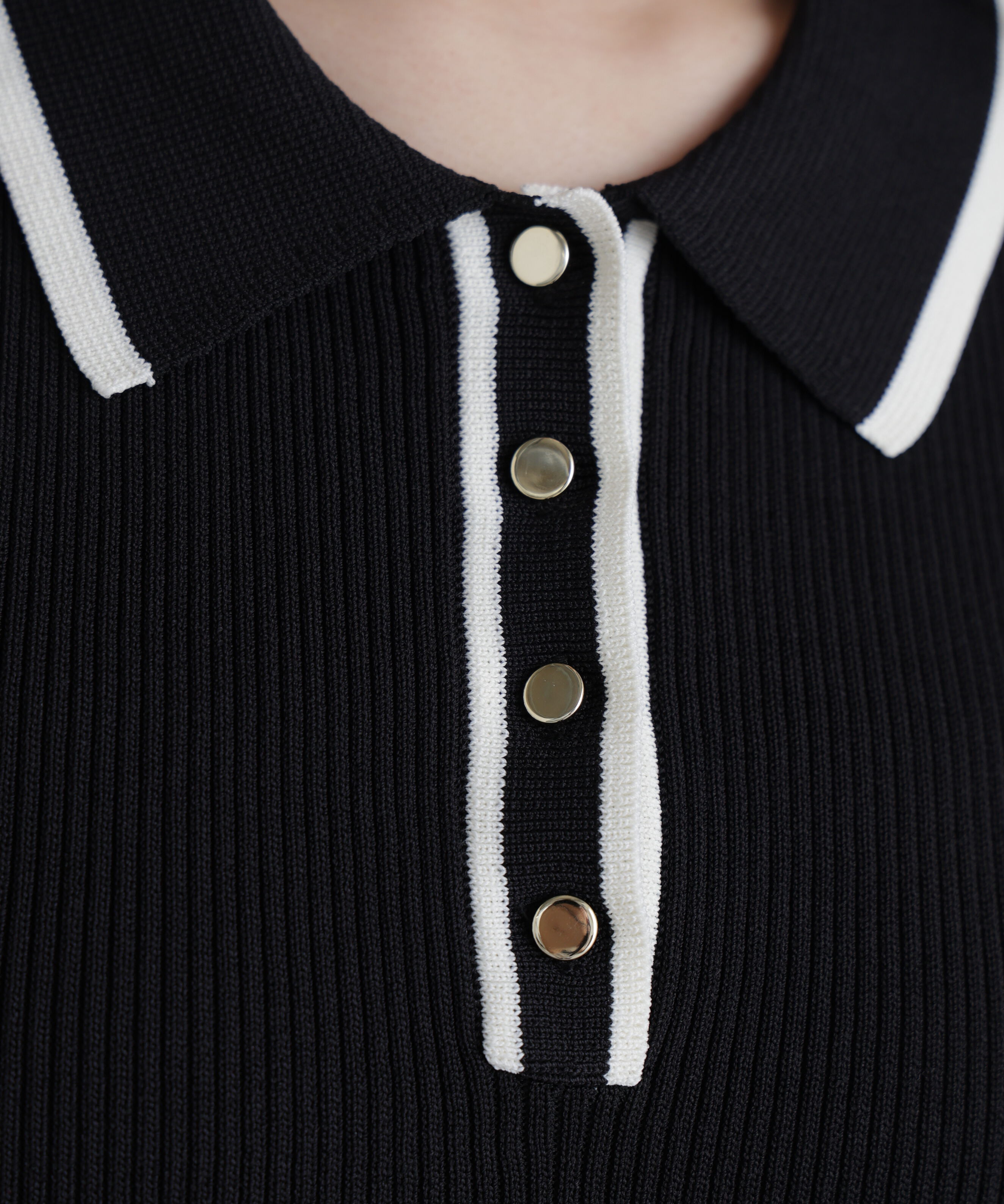  「配色ラインポロニットワンピース」|ワンピース|