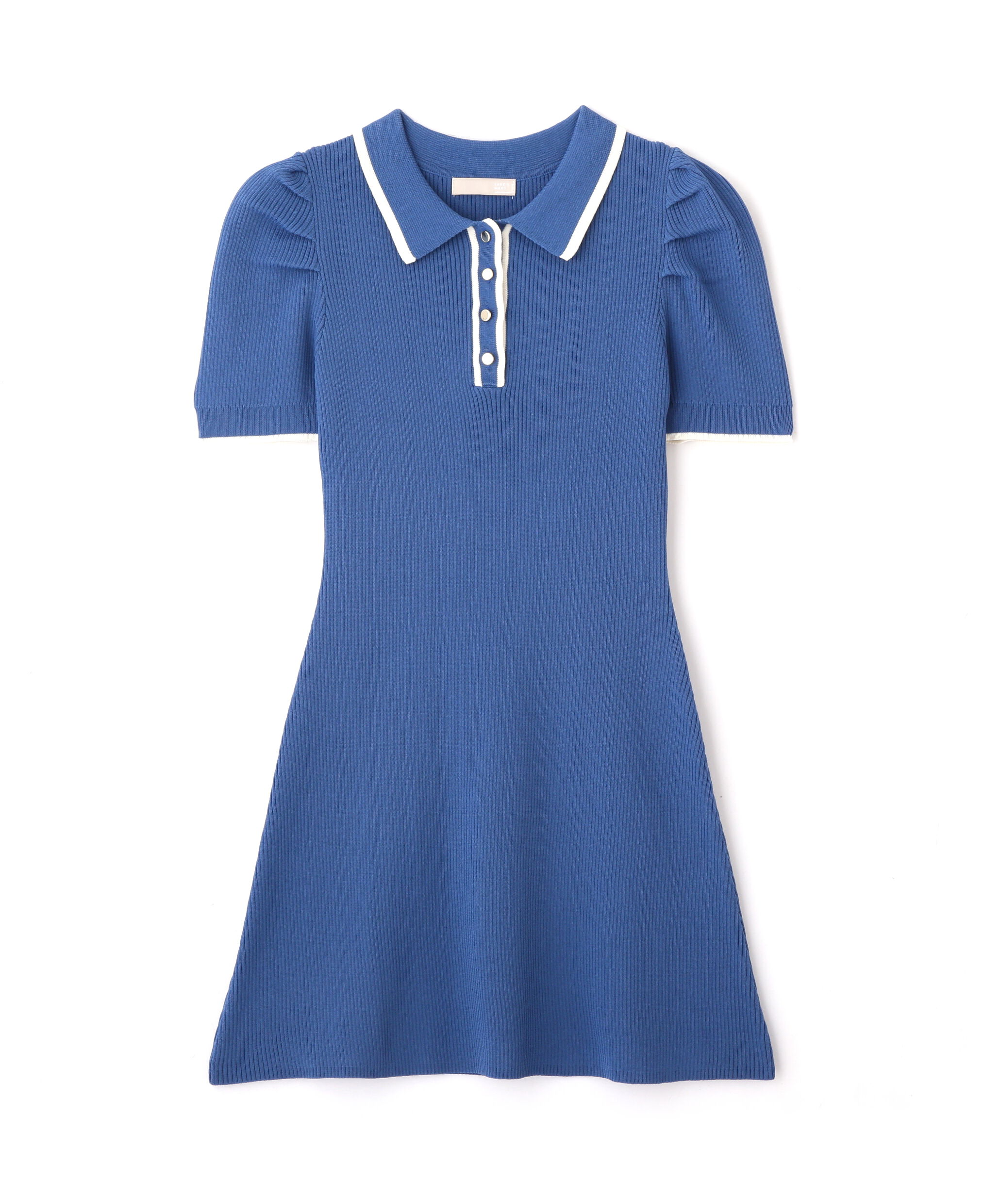  「配色ラインポロニットワンピース」|ワンピース|