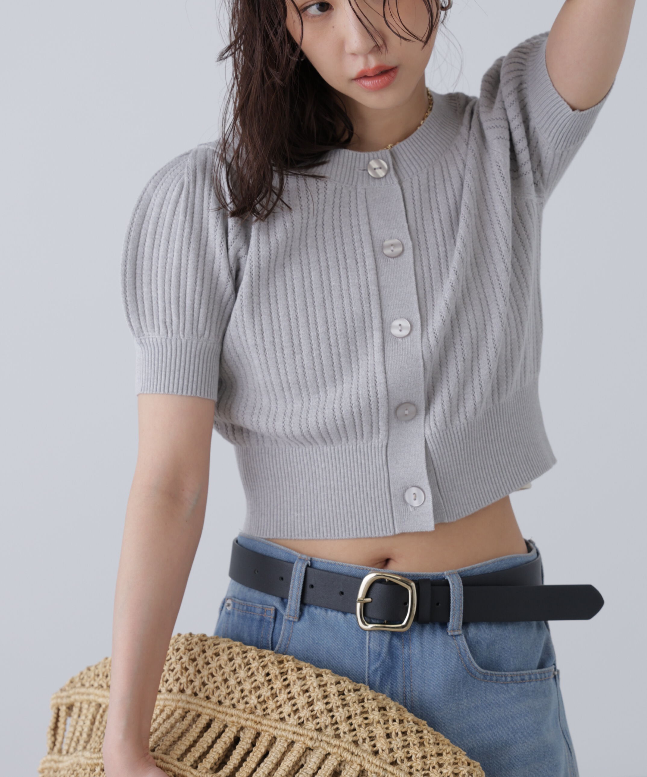  「透かし編み前後2wayカーディガン」|ニット・セーター|