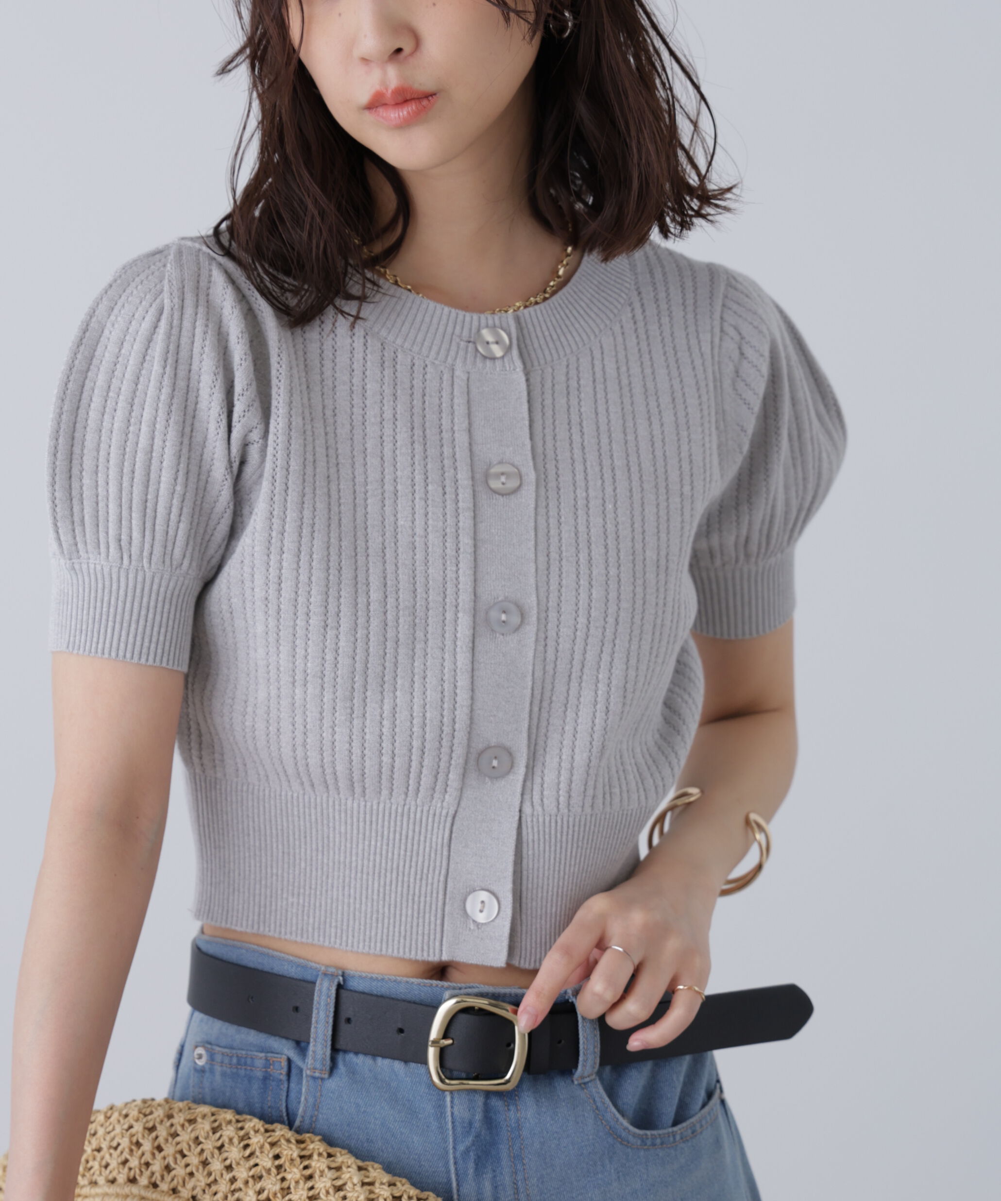  「透かし編み前後2wayカーディガン」|ニット・セーター|