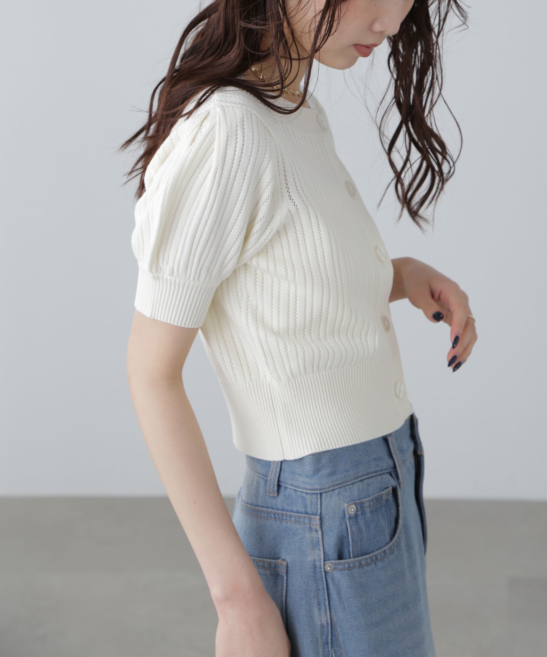  「透かし編み前後2wayカーディガン」|ニット・セーター|