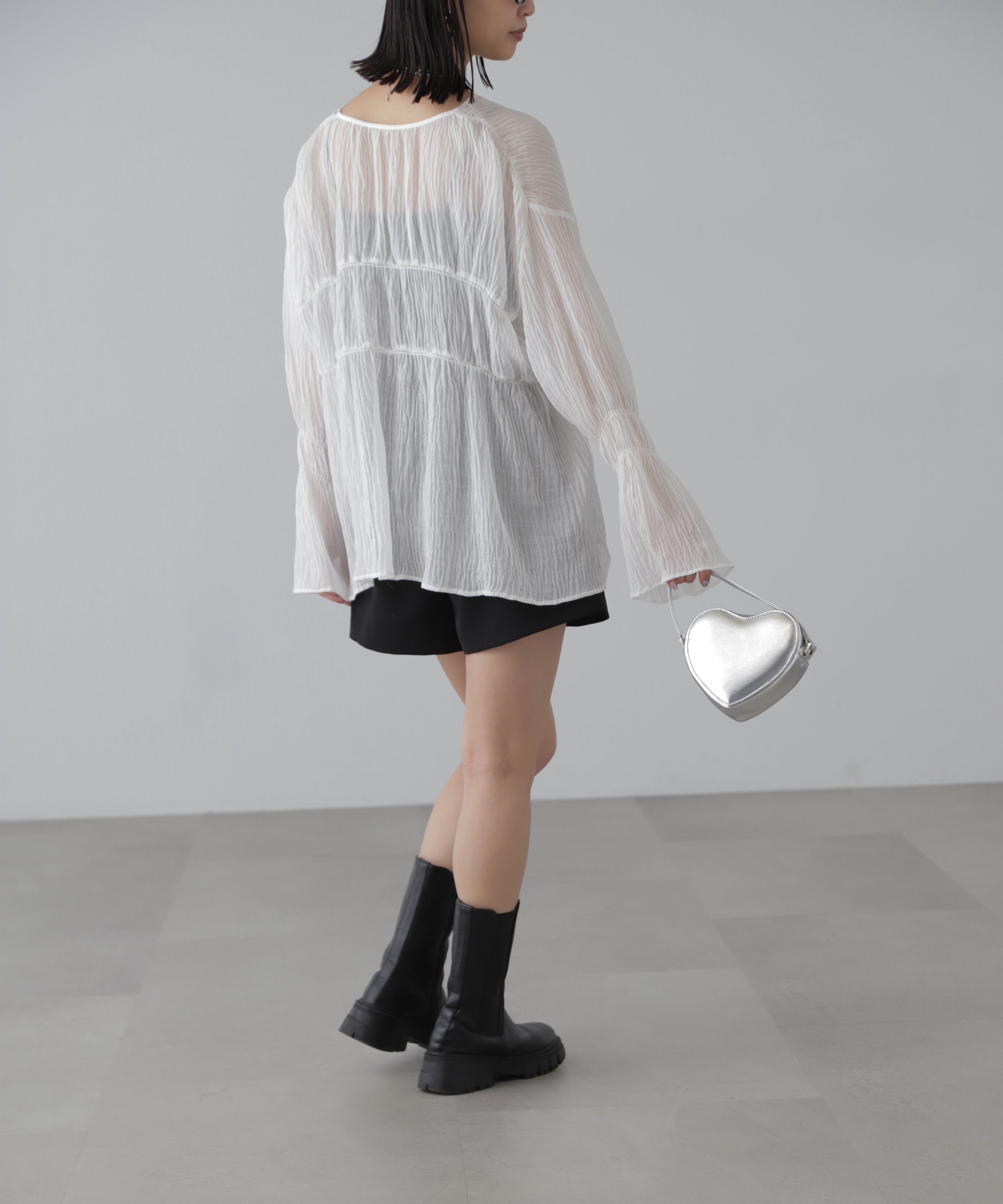  「シャーリングドロストチュニックブラウス」|シャツ・ブラウス|