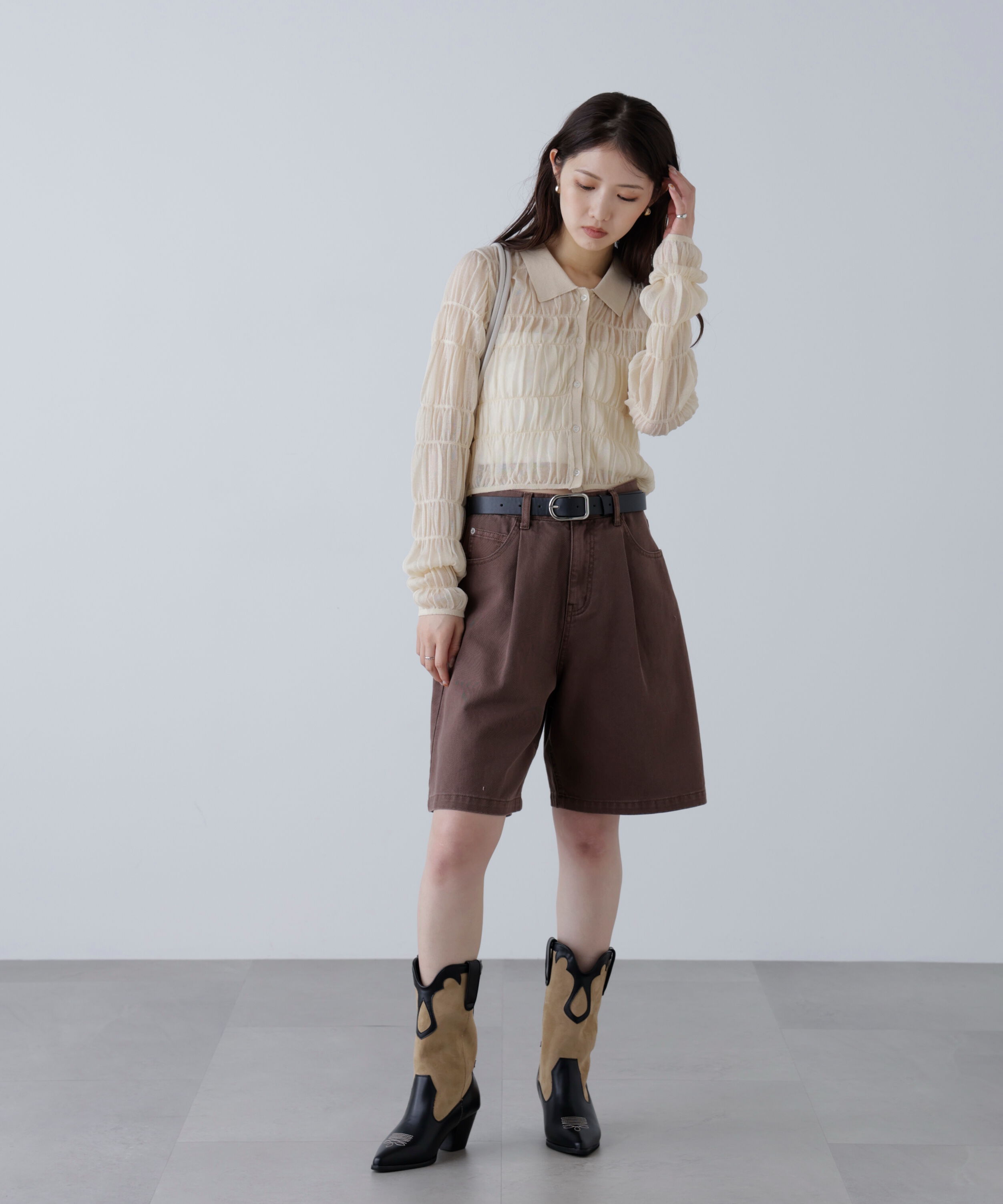  「シアーシャーリングポロカーディガン」|ニット・セーター|