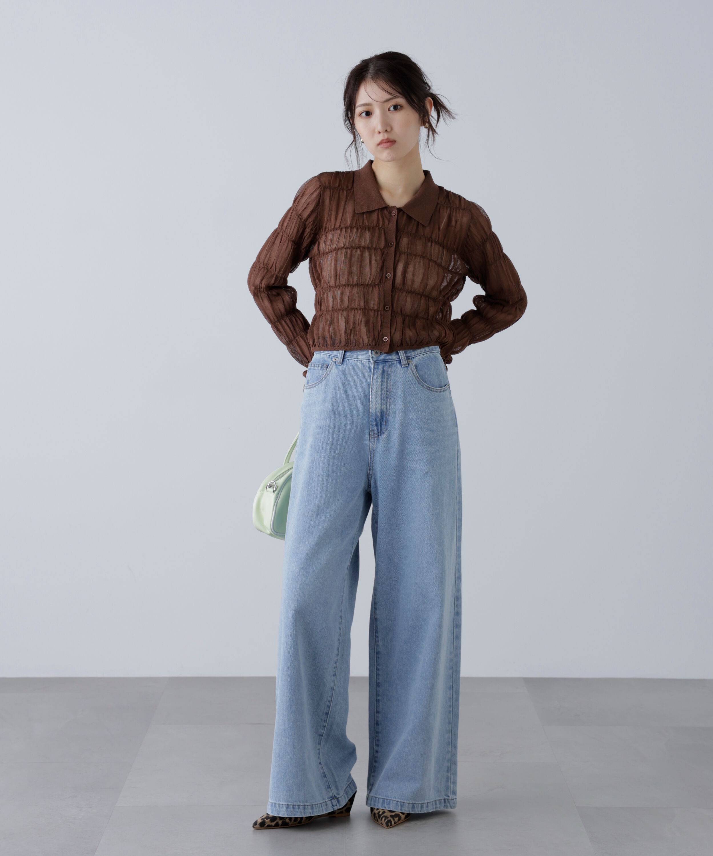  「シアーシャーリングポロカーディガン」|ニット・セーター|