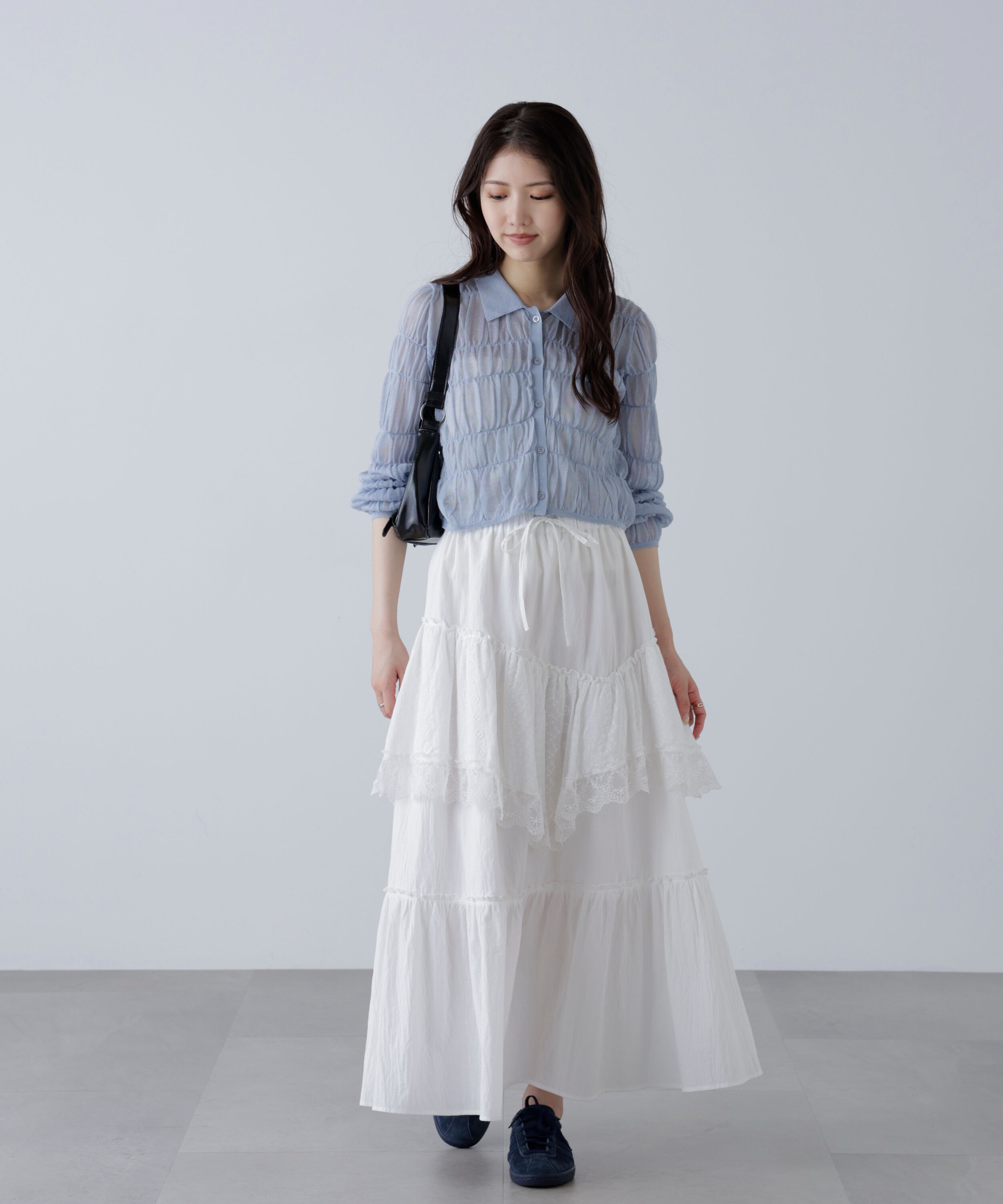  「シアーシャーリングポロカーディガン」|ニット・セーター|