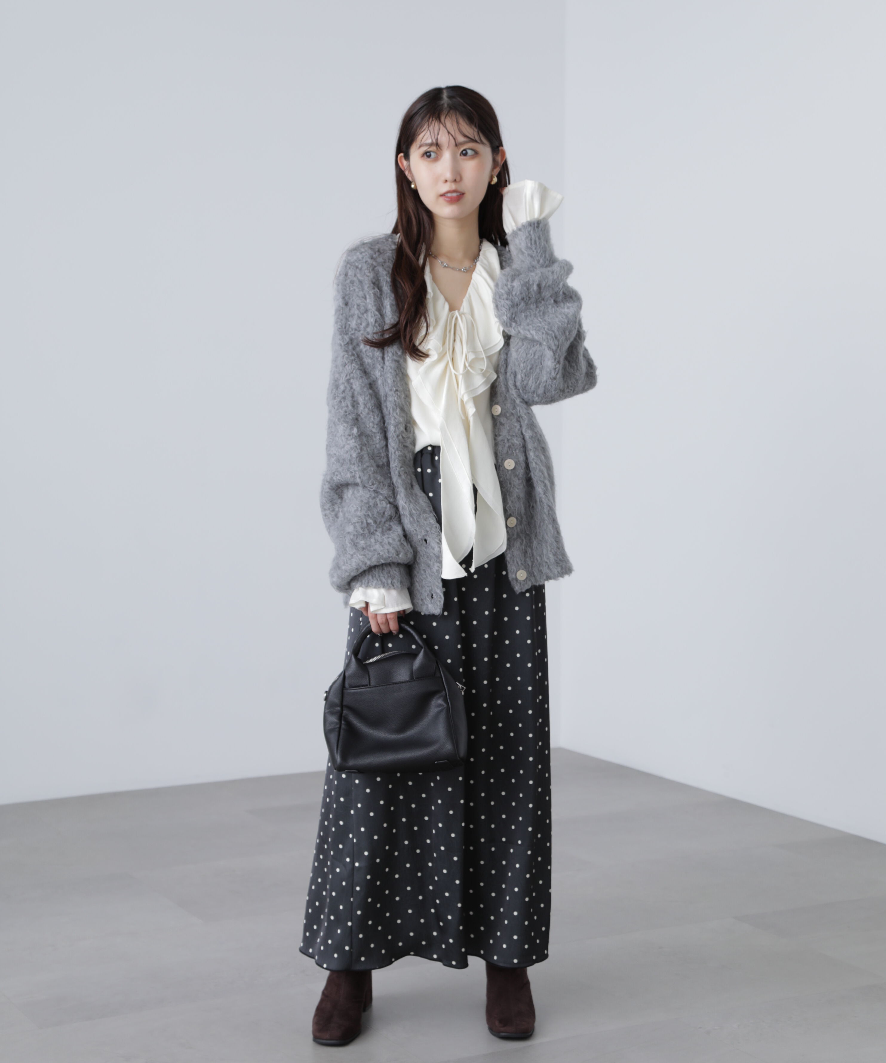  「サテンナローロングスカート」|スカート|