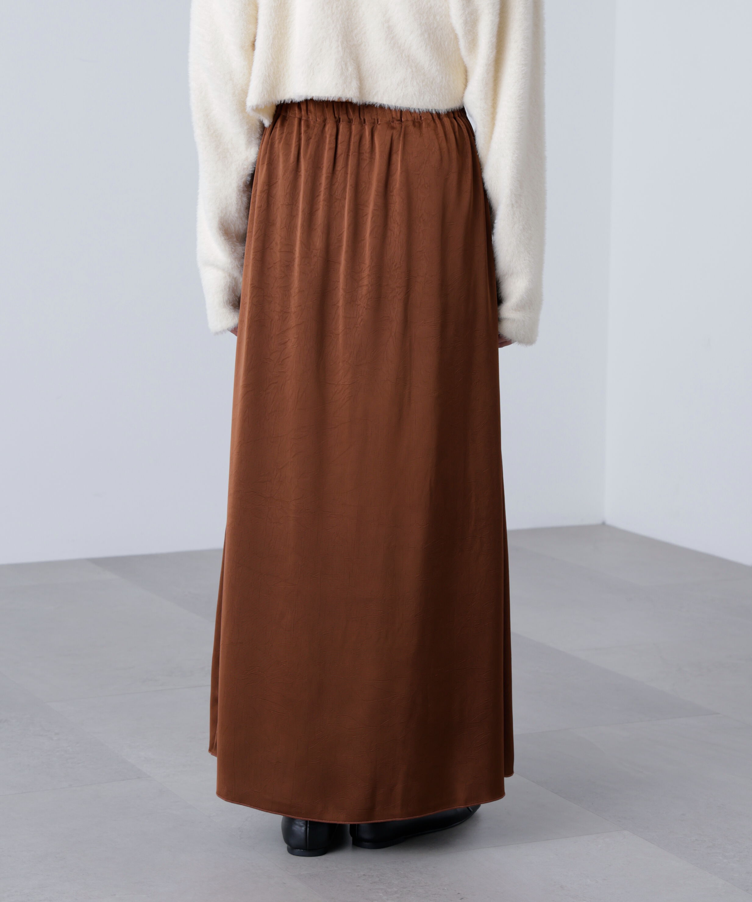  「サテンナローロングスカート」|スカート|