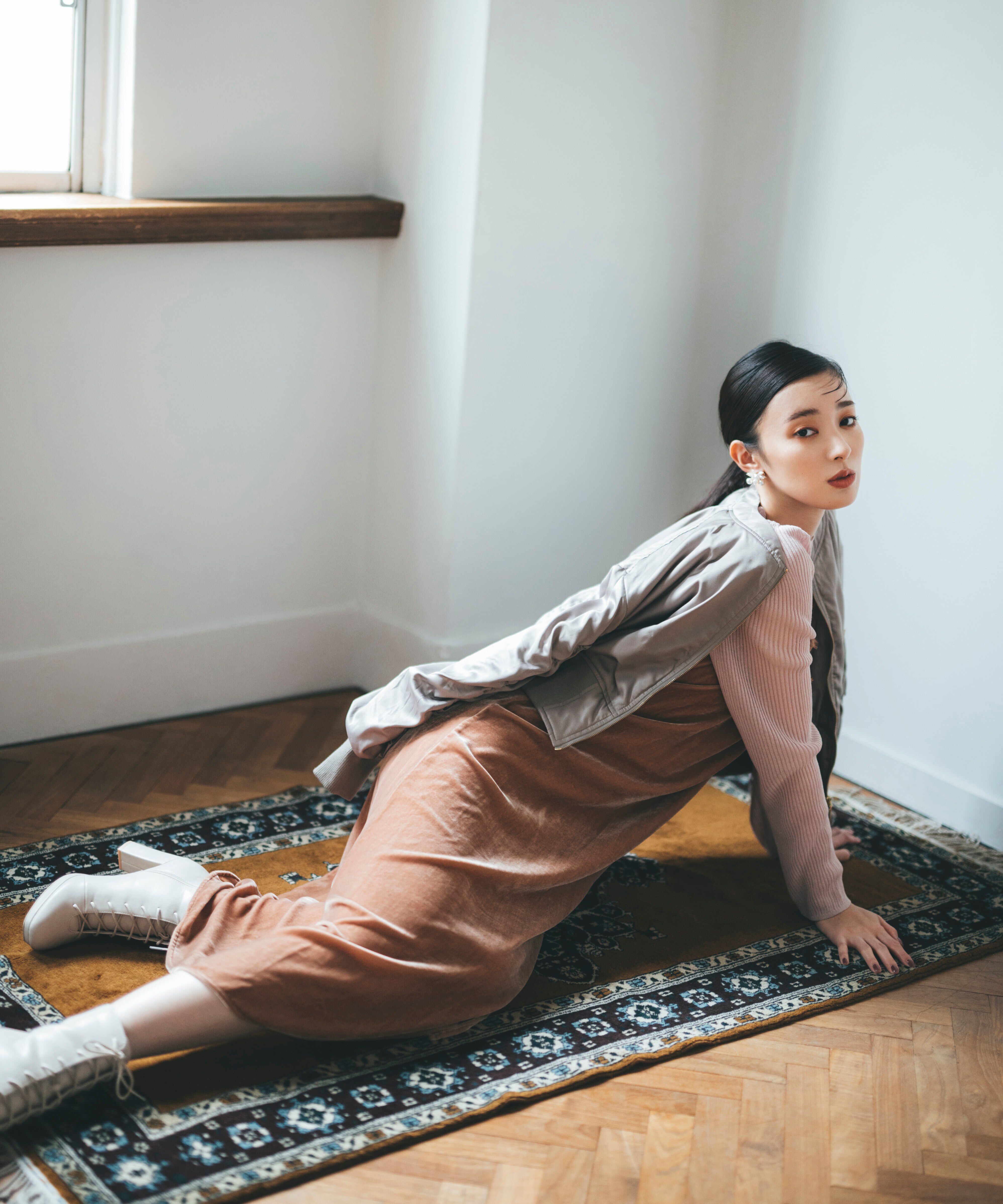  「シアートップスキャミワンピースセット」|ワンピース|ピンク