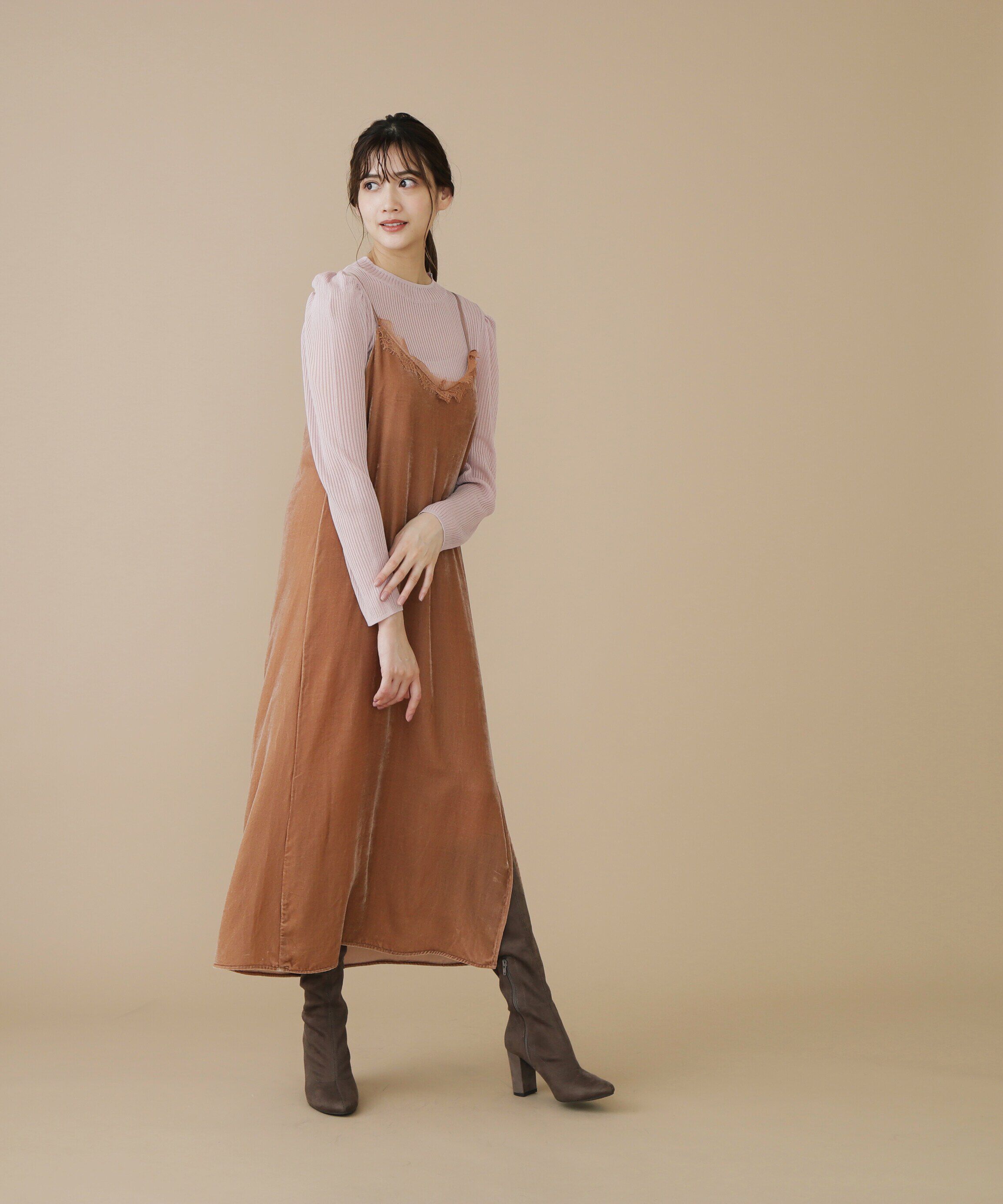  「シアートップスキャミワンピースセット」|ワンピース|