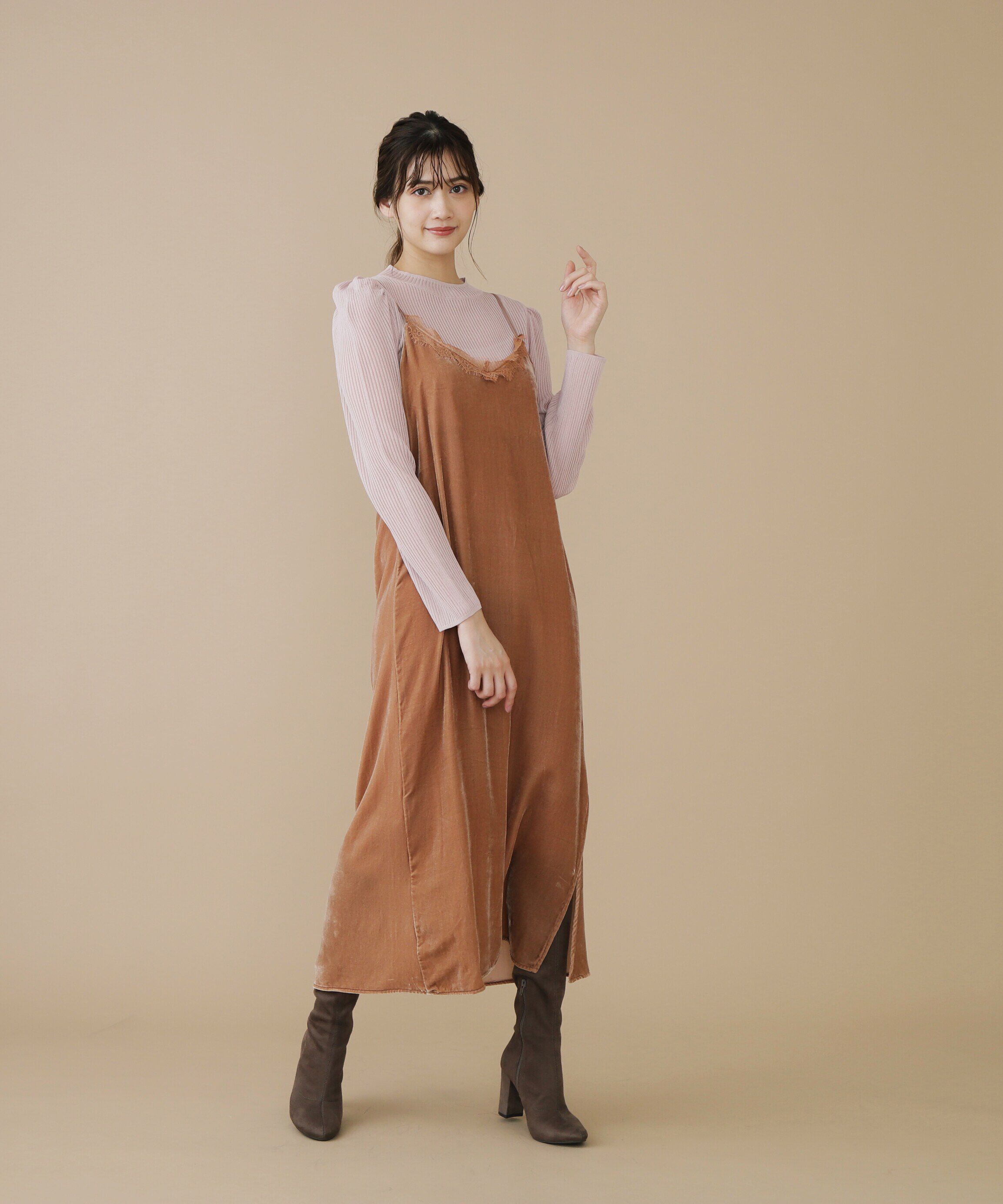  「シアートップスキャミワンピースセット」|ワンピース|