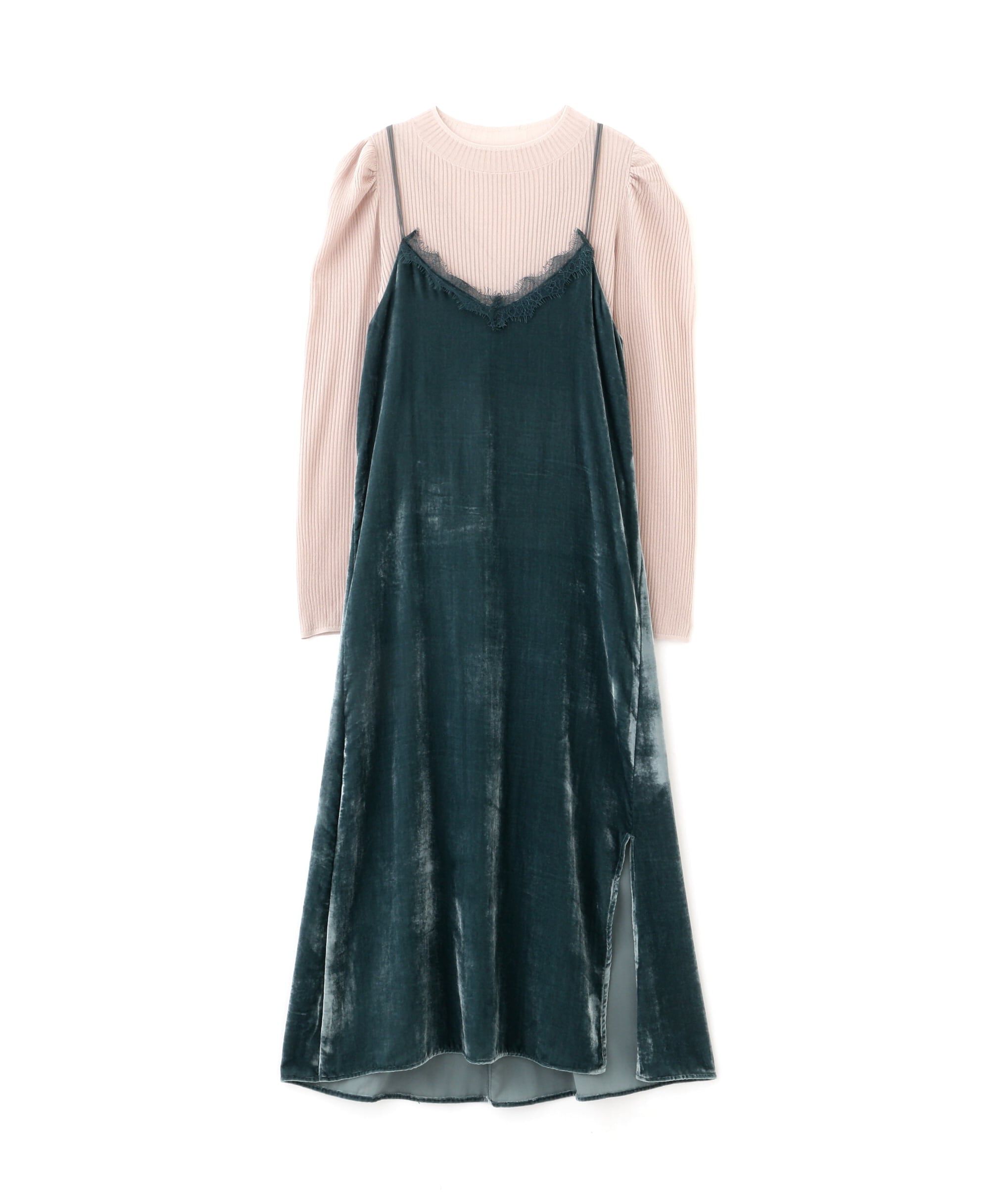  「シアートップスキャミワンピースセット」|ワンピース|