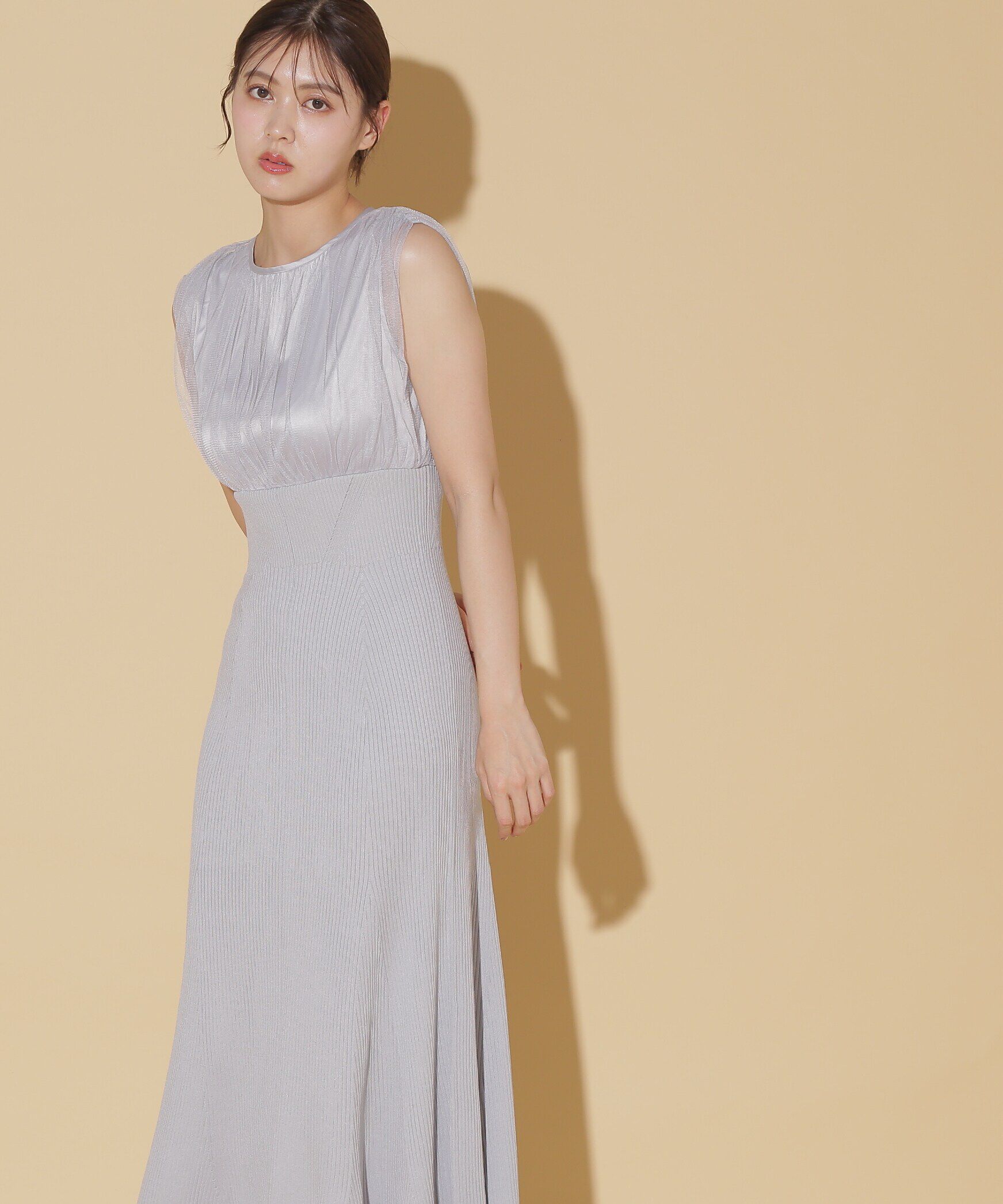  「チュールドッキングニットワンピース」|ワンピース|