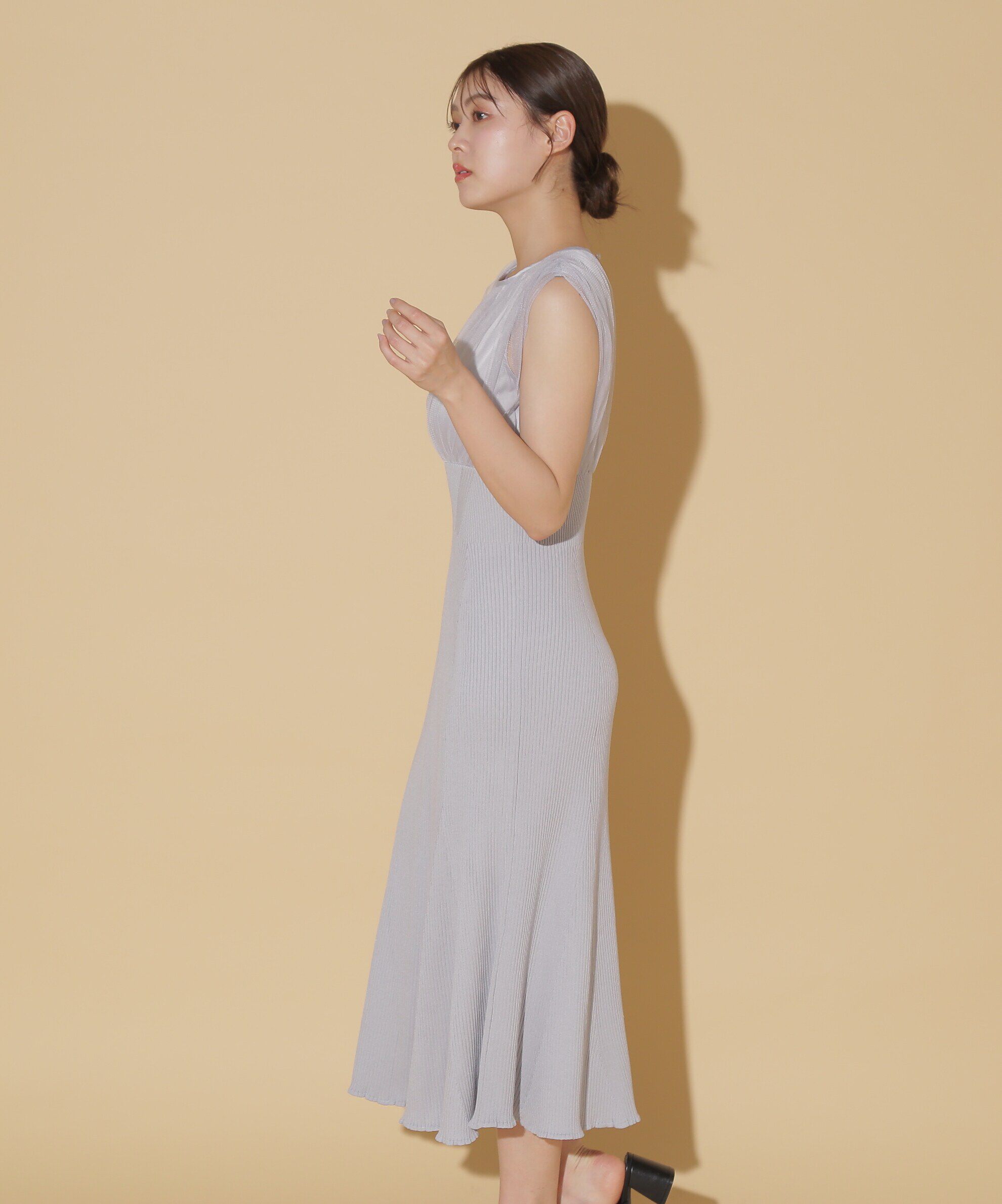  「チュールドッキングニットワンピース」|ワンピース|