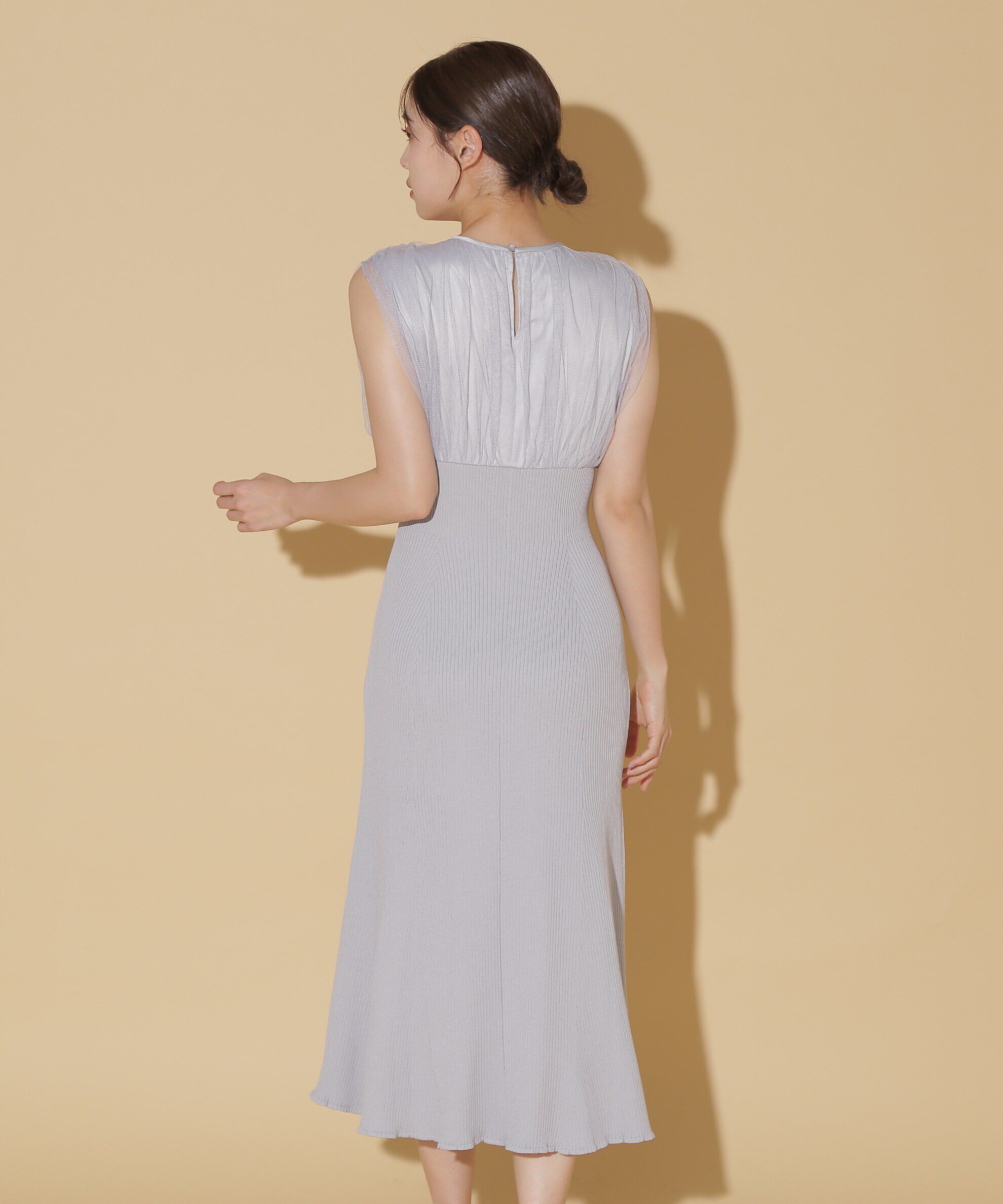  「チュールドッキングニットワンピース」|ワンピース|