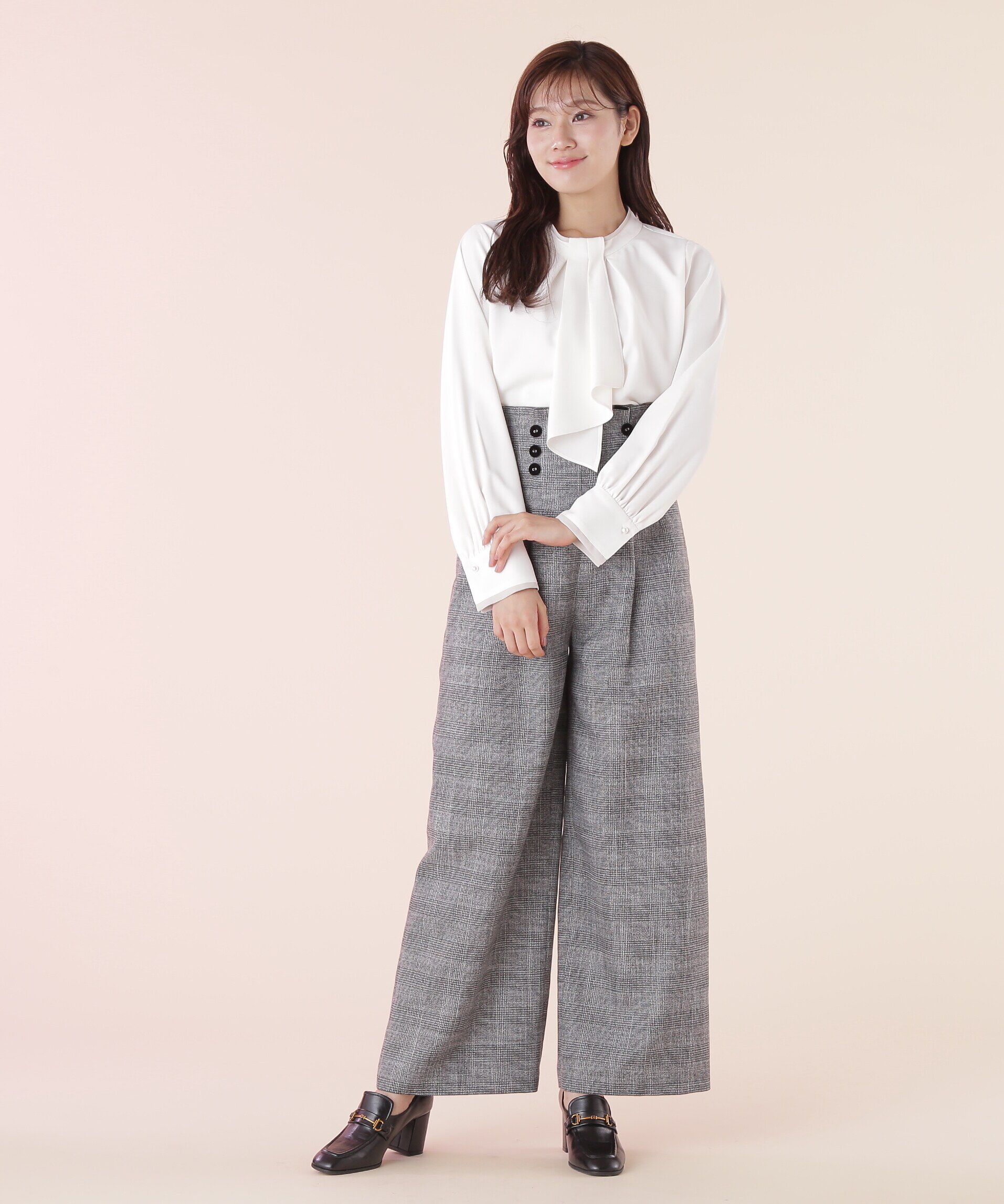  「前釦タックワイドパンツ」|その他|