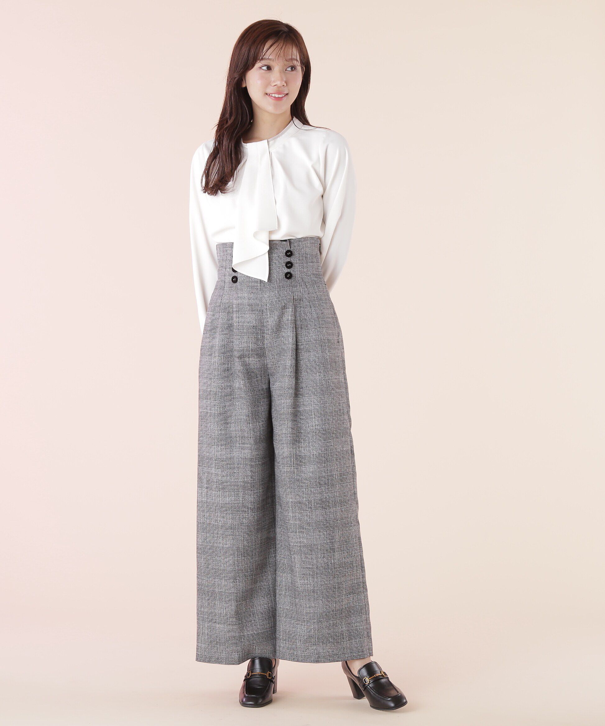  「前釦タックワイドパンツ」|その他|
