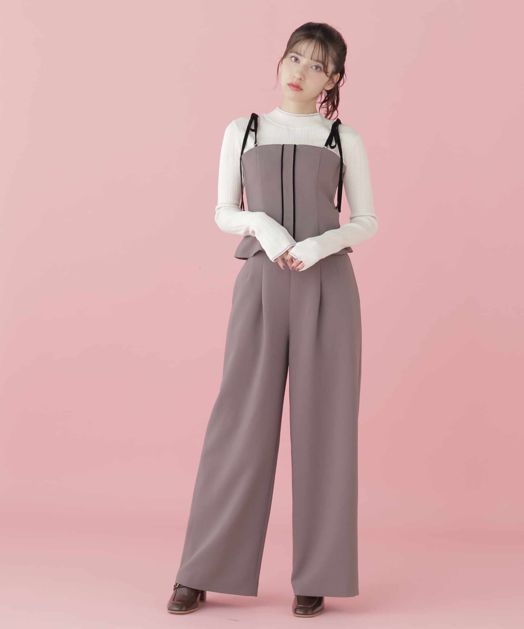  「前釦タックワイドパンツ」|その他|