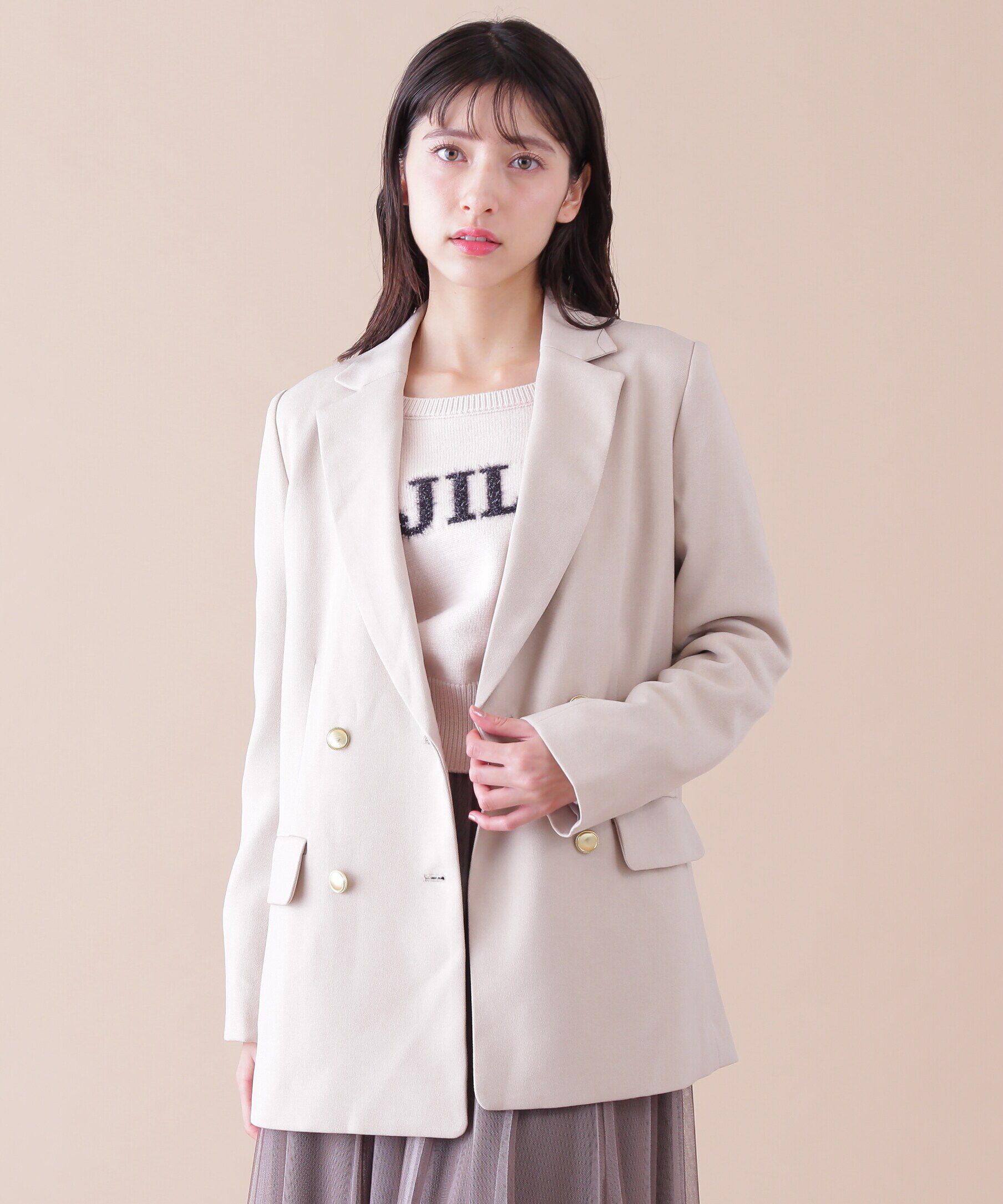  「ウーリッシュカルゼテーラードジャケット」|その他|ベージュ