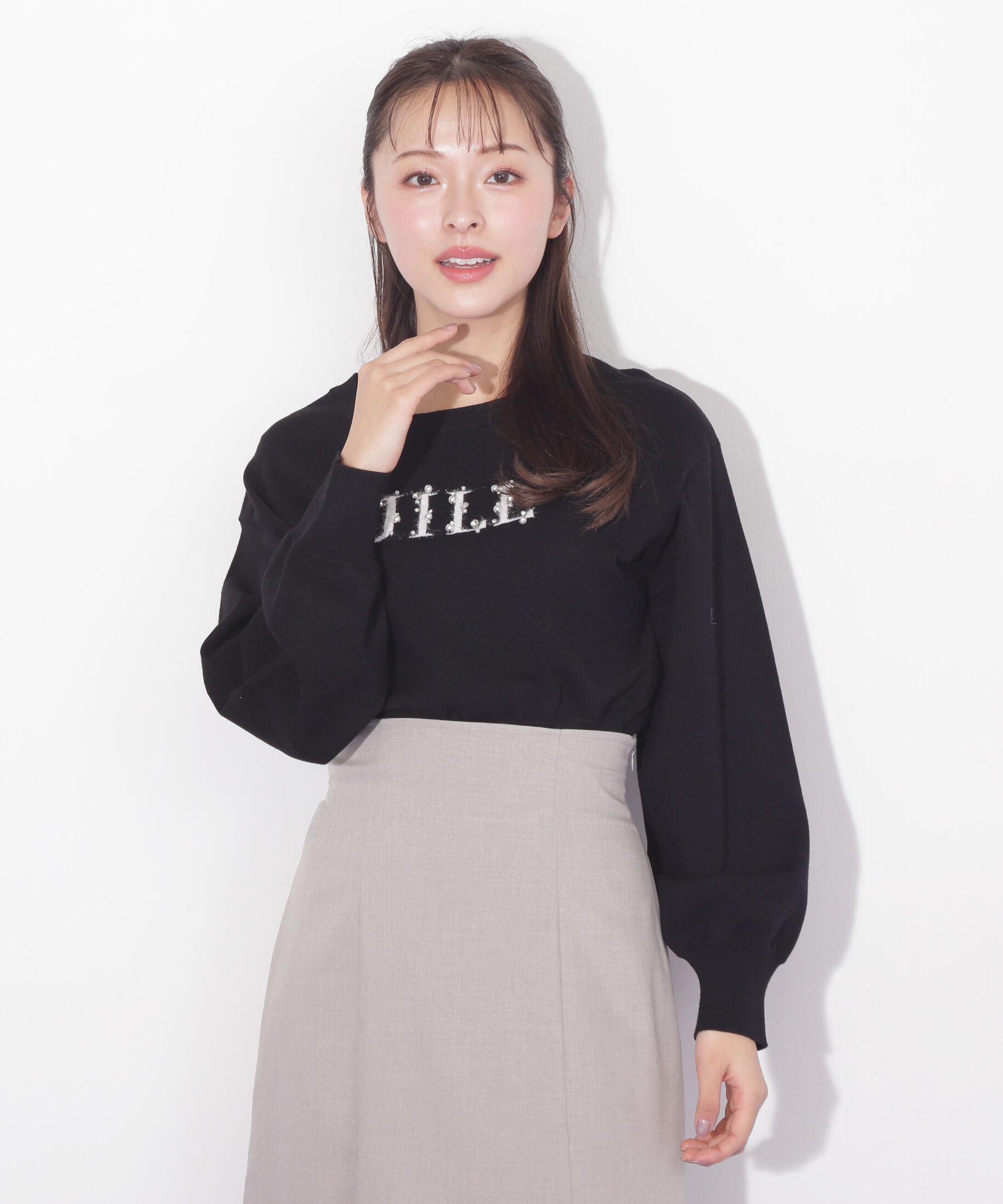  「ファンシーヤーンビジューロゴニット」|ニット・セーター|