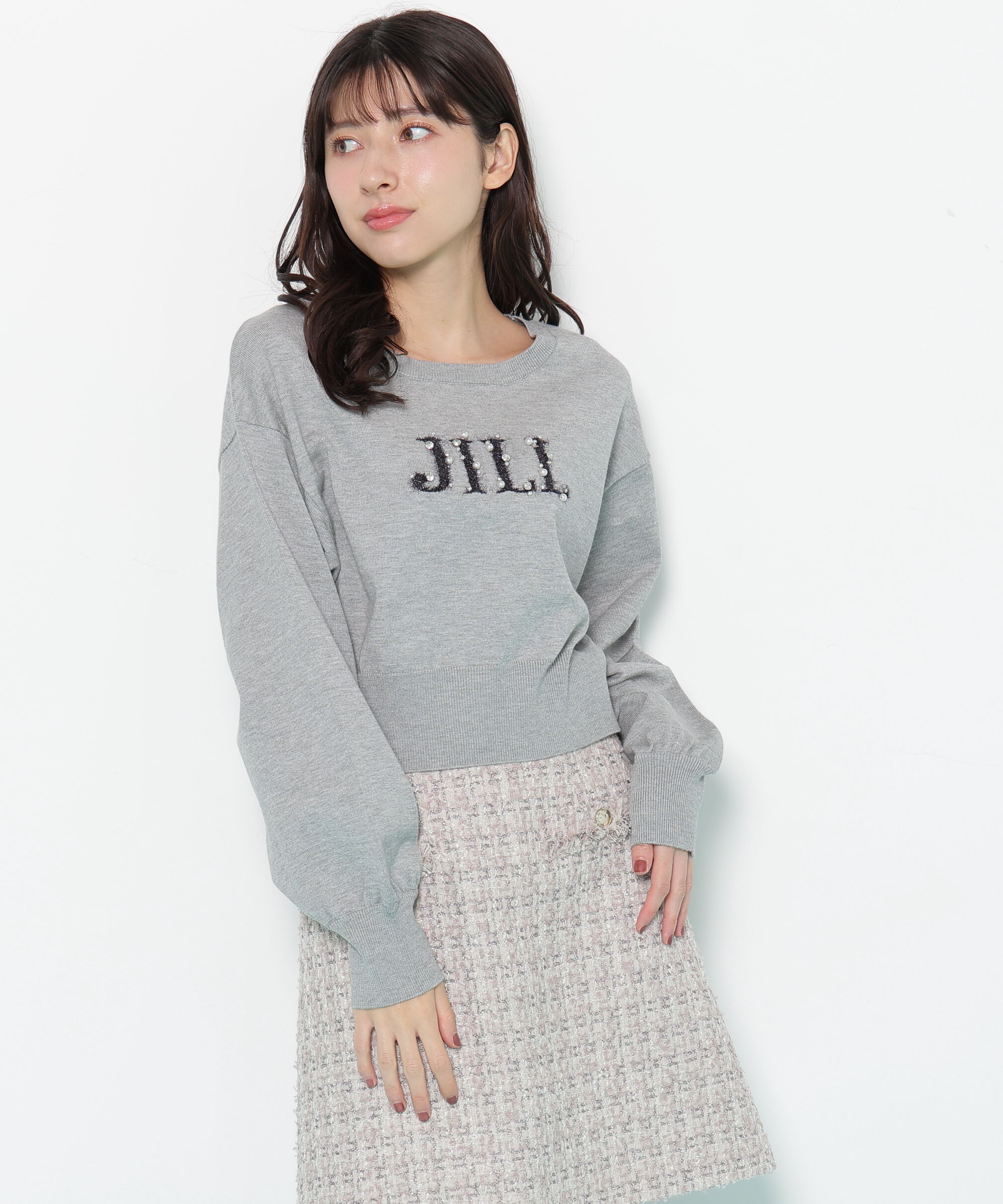  「ファンシーヤーンビジューロゴニット」|ニット・セーター|