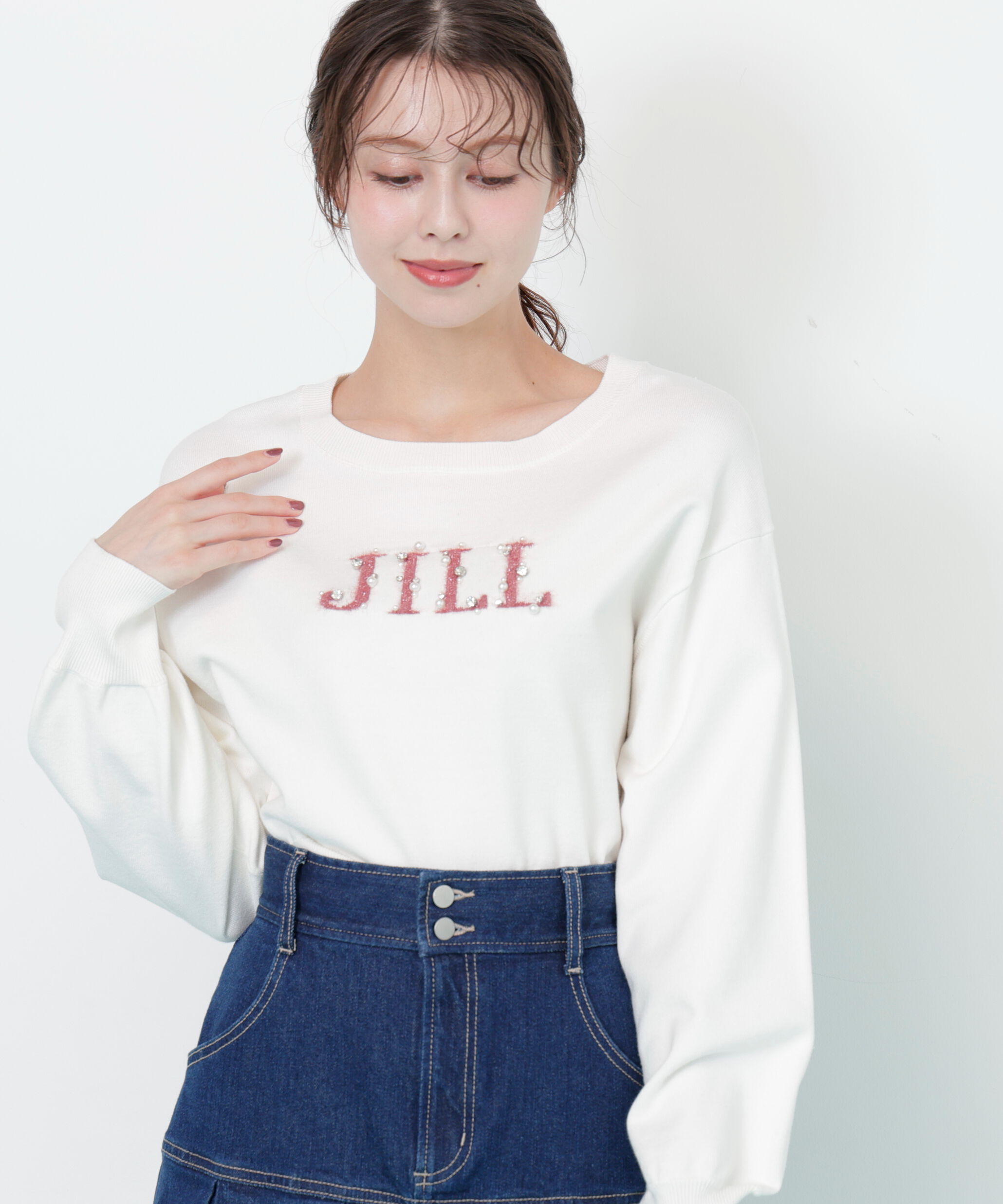  「ファンシーヤーンビジューロゴニット」|ニット・セーター|