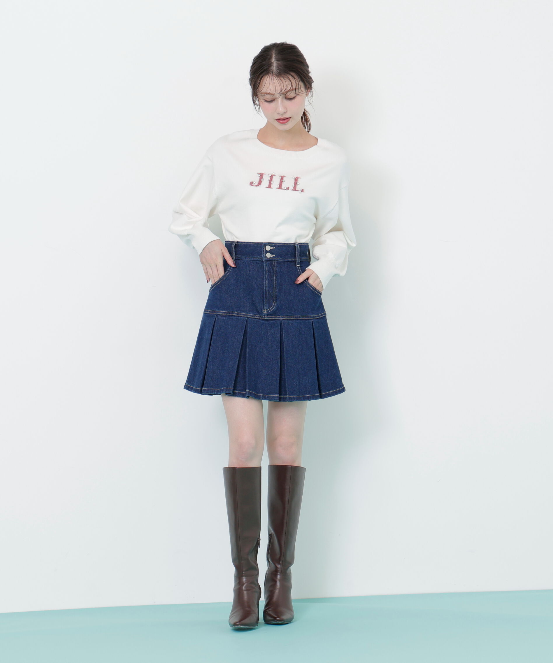  「ファンシーヤーンビジューロゴニット」|ニット・セーター|