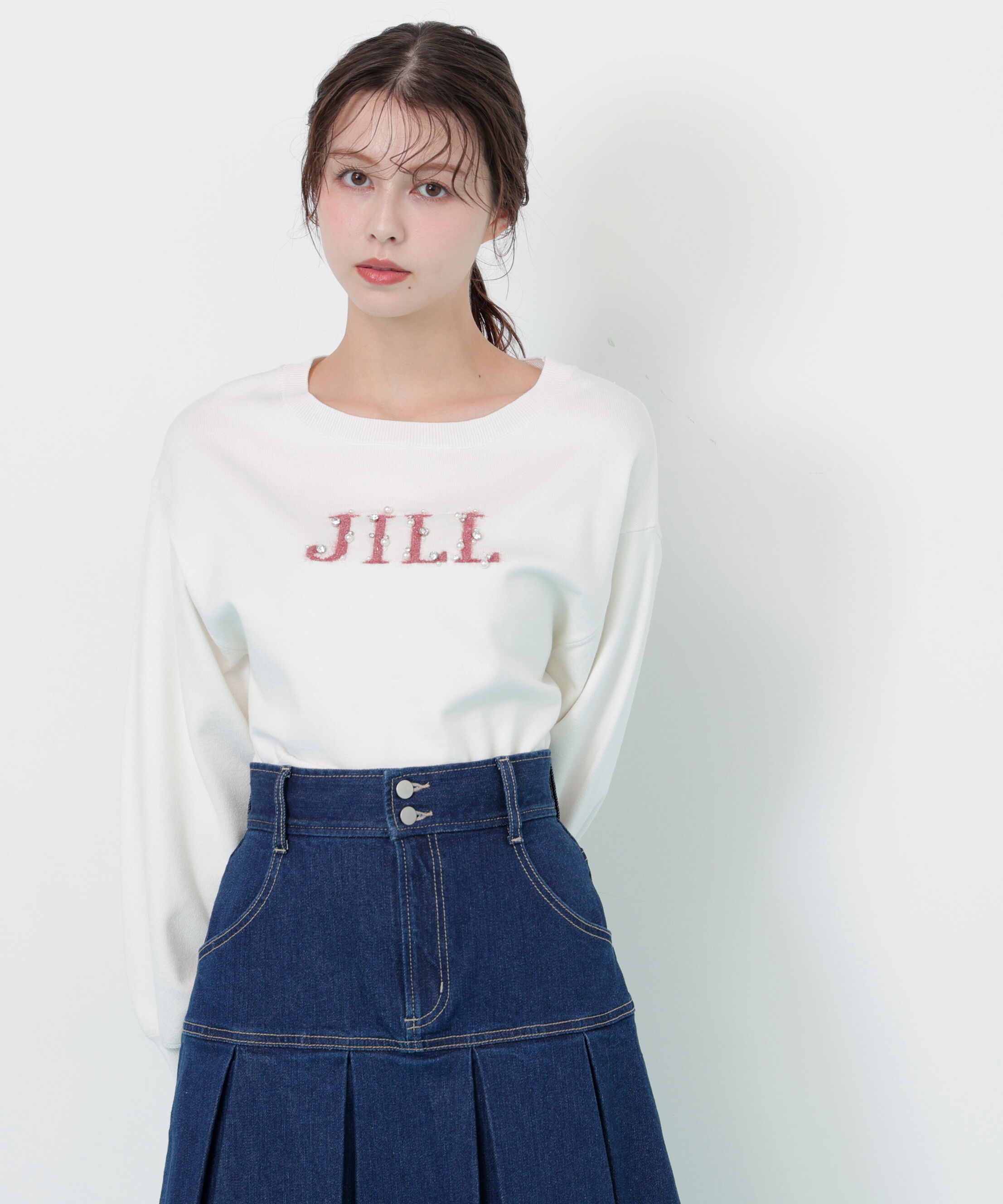  「ファンシーヤーンビジューロゴニット」|ニット・セーター|