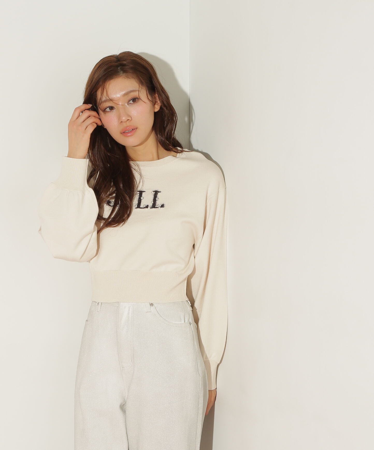  「ファンシーヤーンビジューロゴニット」|ニット・セーター|