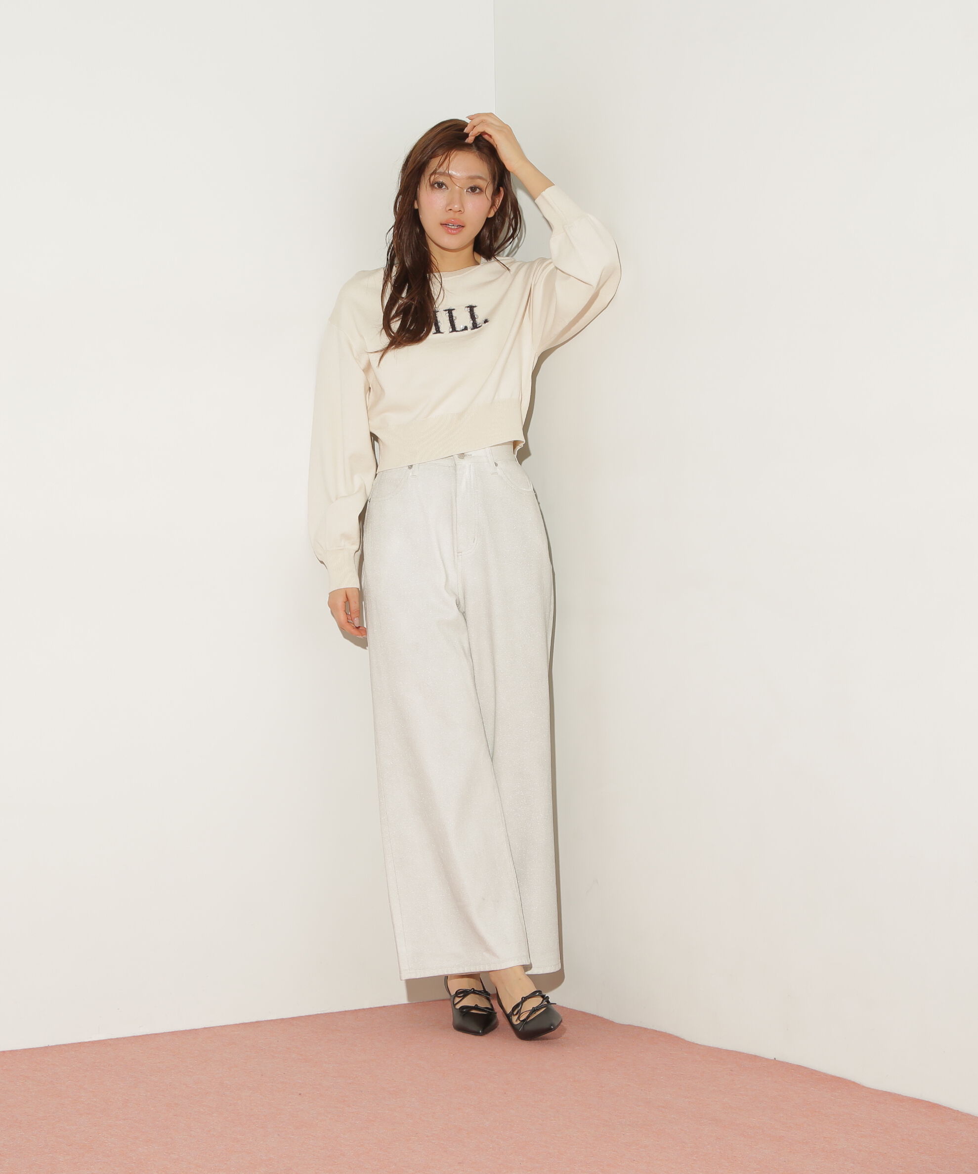  「ファンシーヤーンビジューロゴニット」|ニット・セーター|